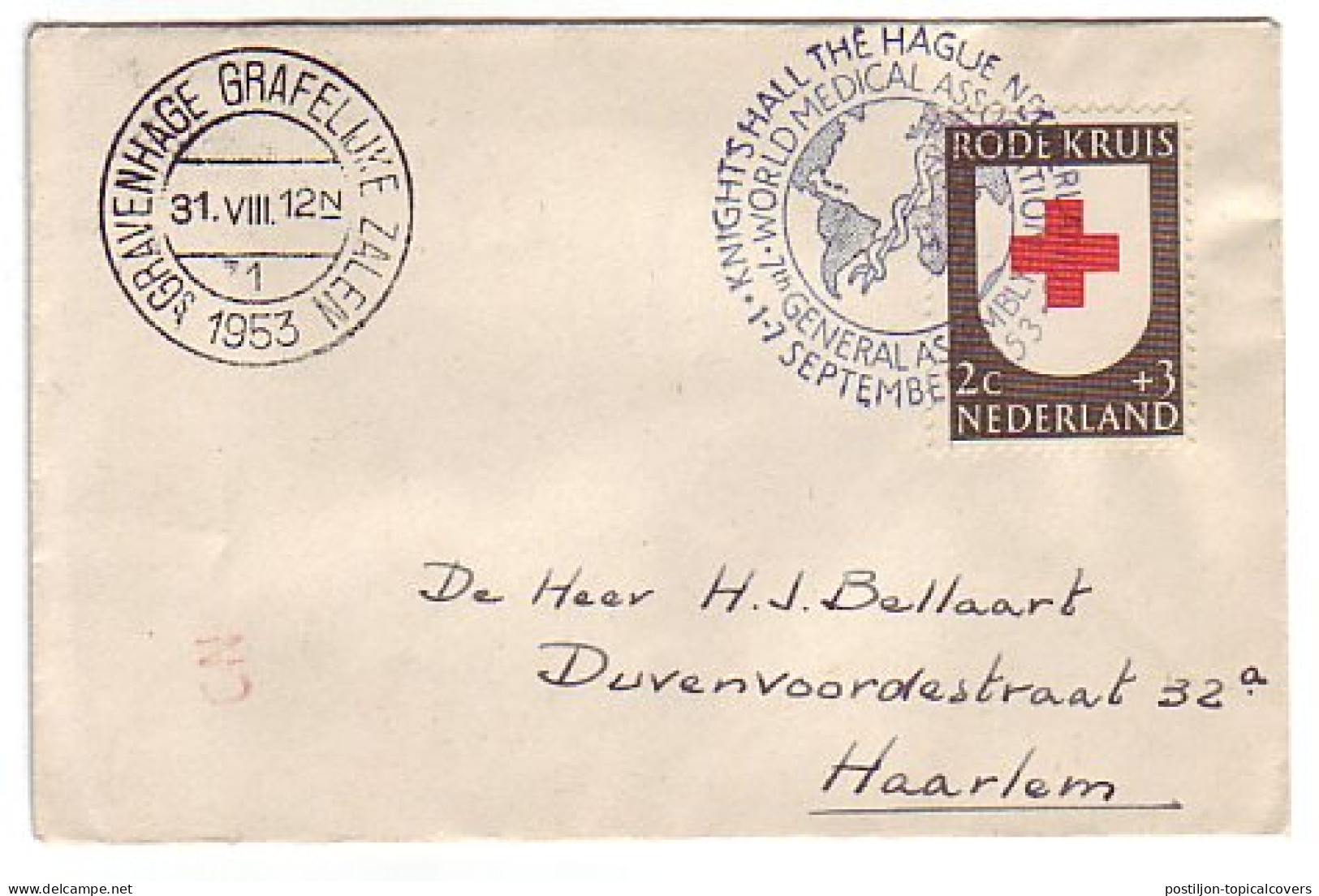 Cover / Postmark Netherlands 1953 World Medical Association - Altri & Non Classificati