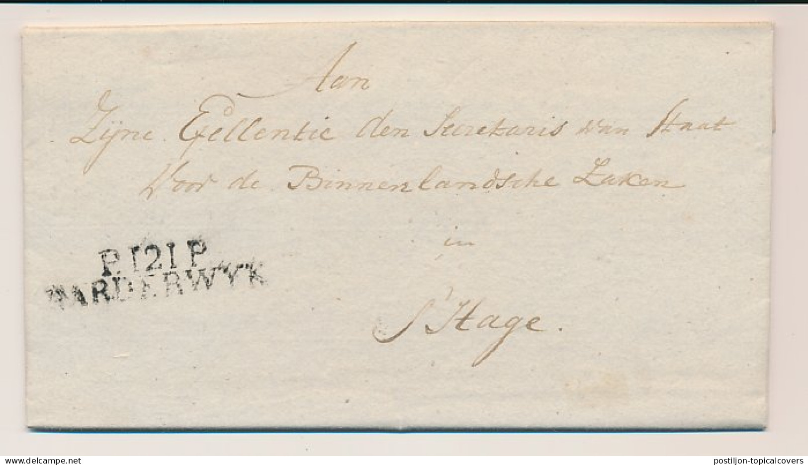 Ermelo - P.121.P. HARDERWYK - S Gravenhage 1814 - Lakzegel  - ...-1852 Vorläufer