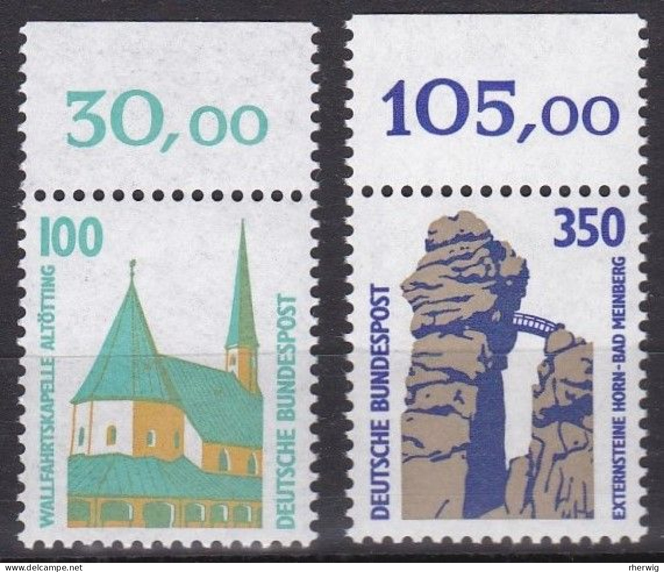 BRD, 1989, Nr. 1406-1407 ** Sehenswürdigkeiten (VI), Beide Marken Mit Oberrand - Unused Stamps