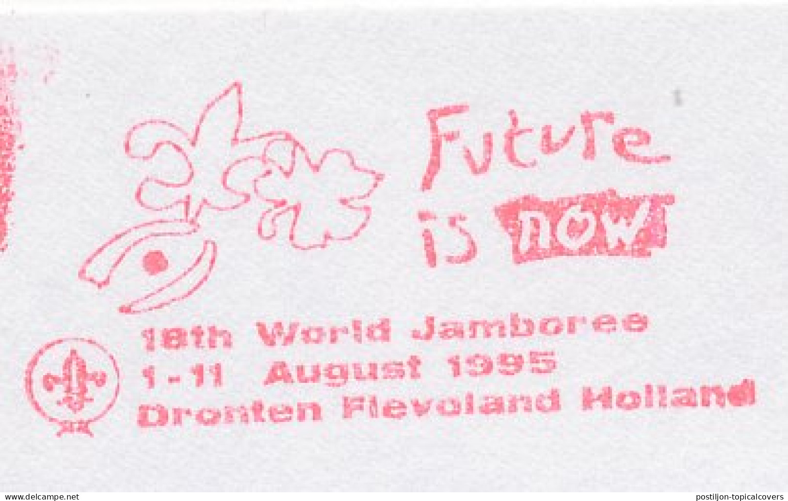Meter Top Cut Netherlands 1995 ( FR 50300 ) 18th World Jamboree Dronten Flevoland - Future Is Now - Autres & Non Classés