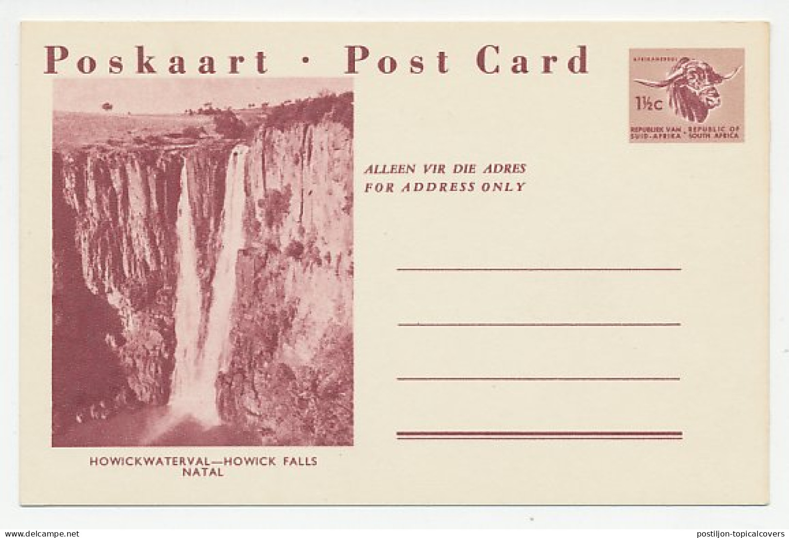 Postal Stationery South Africa Howick Waterfalls Natal - Non Classificati
