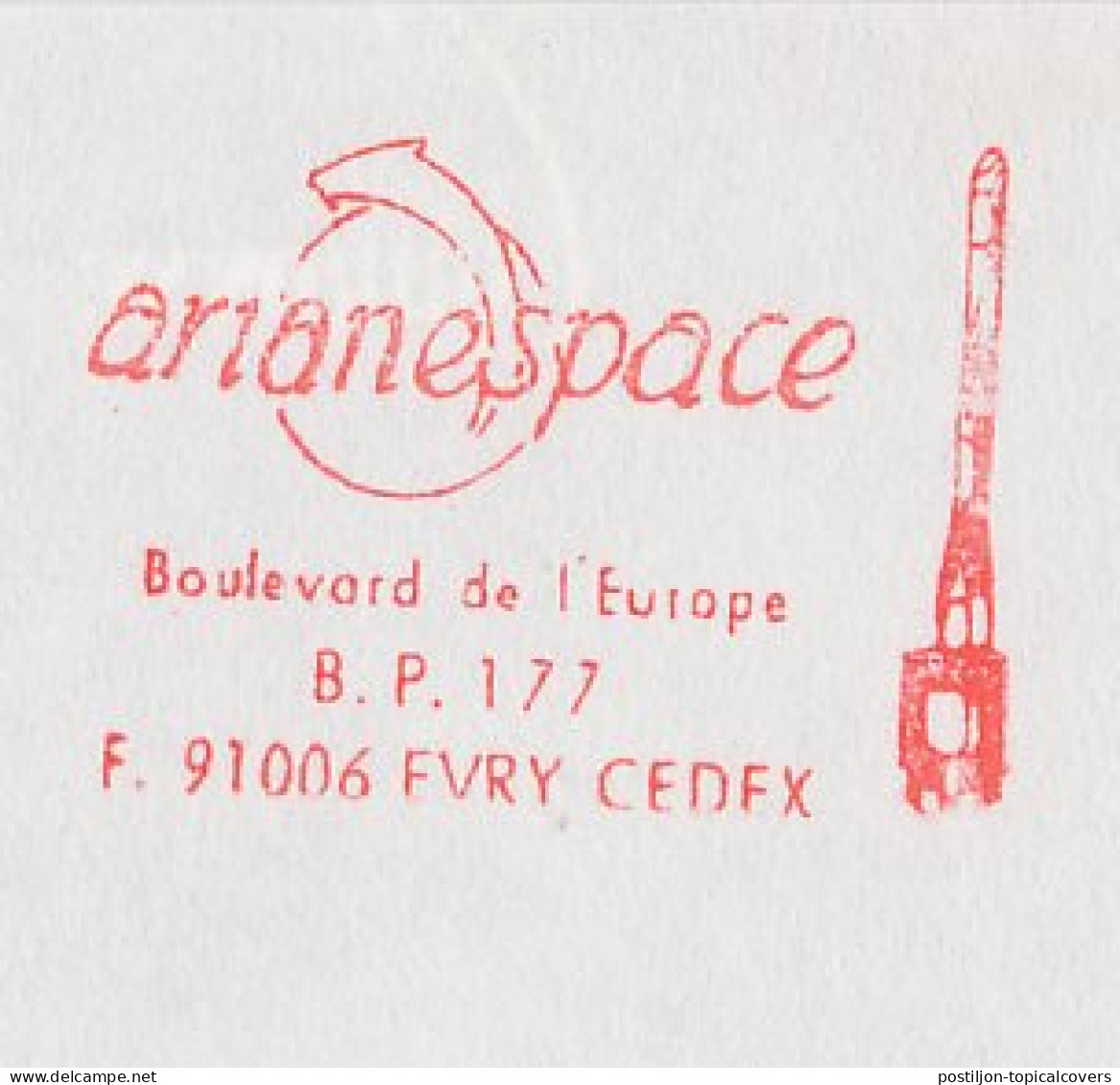 Meter Top Cut France 1988 Arianespace - Rocket - Sterrenkunde