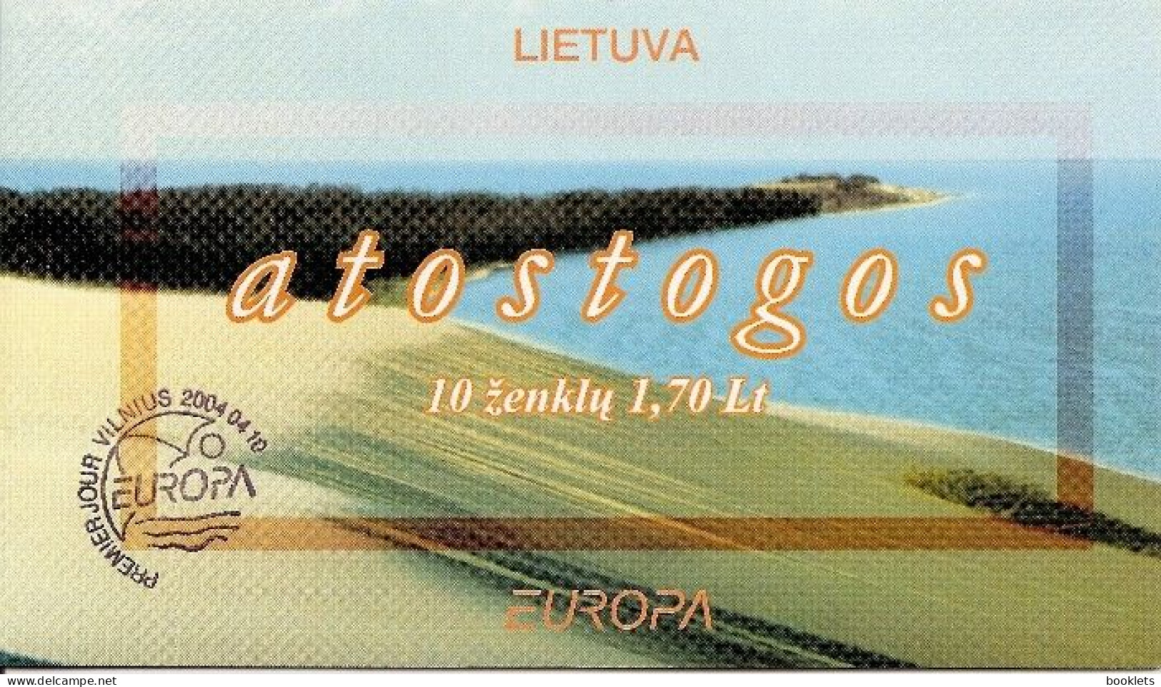 LITHUANIA, 2005, Booklet A. Europa 2004, 10x1.70 Sailing, 10x1.70 Beach Scene - Lituanie