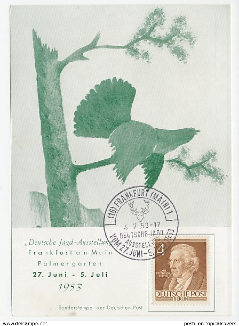 Card / Postmark Germany 1953 Deer - Hunting Exhibition - Autres & Non Classés