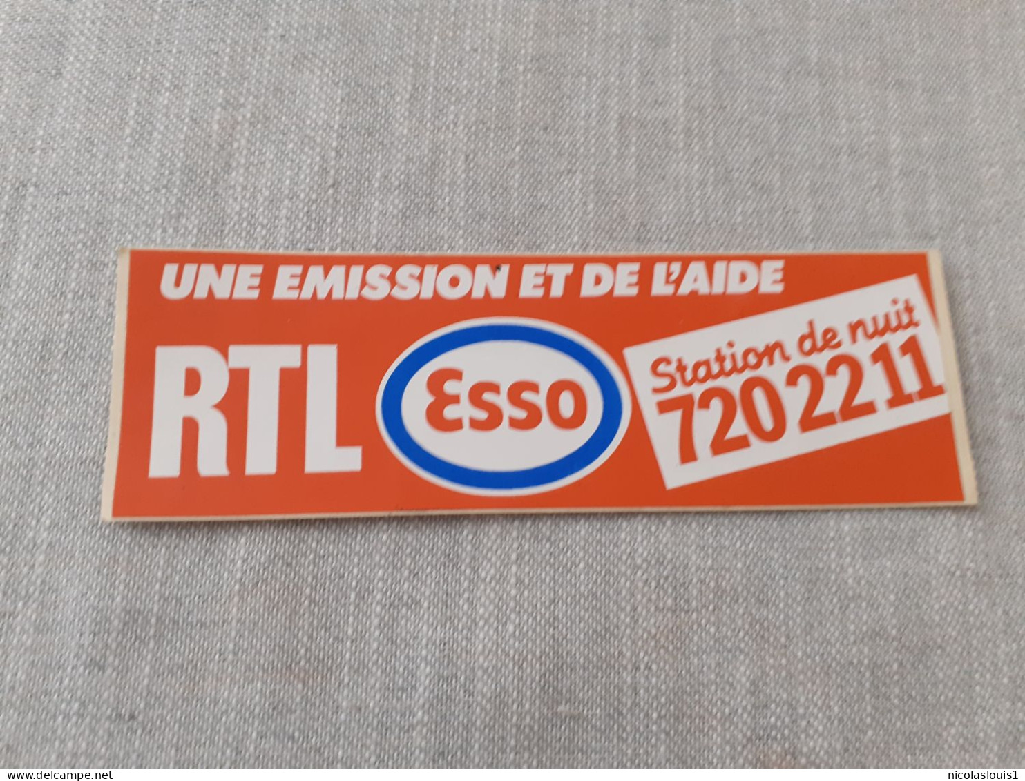 Autocollant Radio RTL Et Esso Station De Nuit - Aufkleber