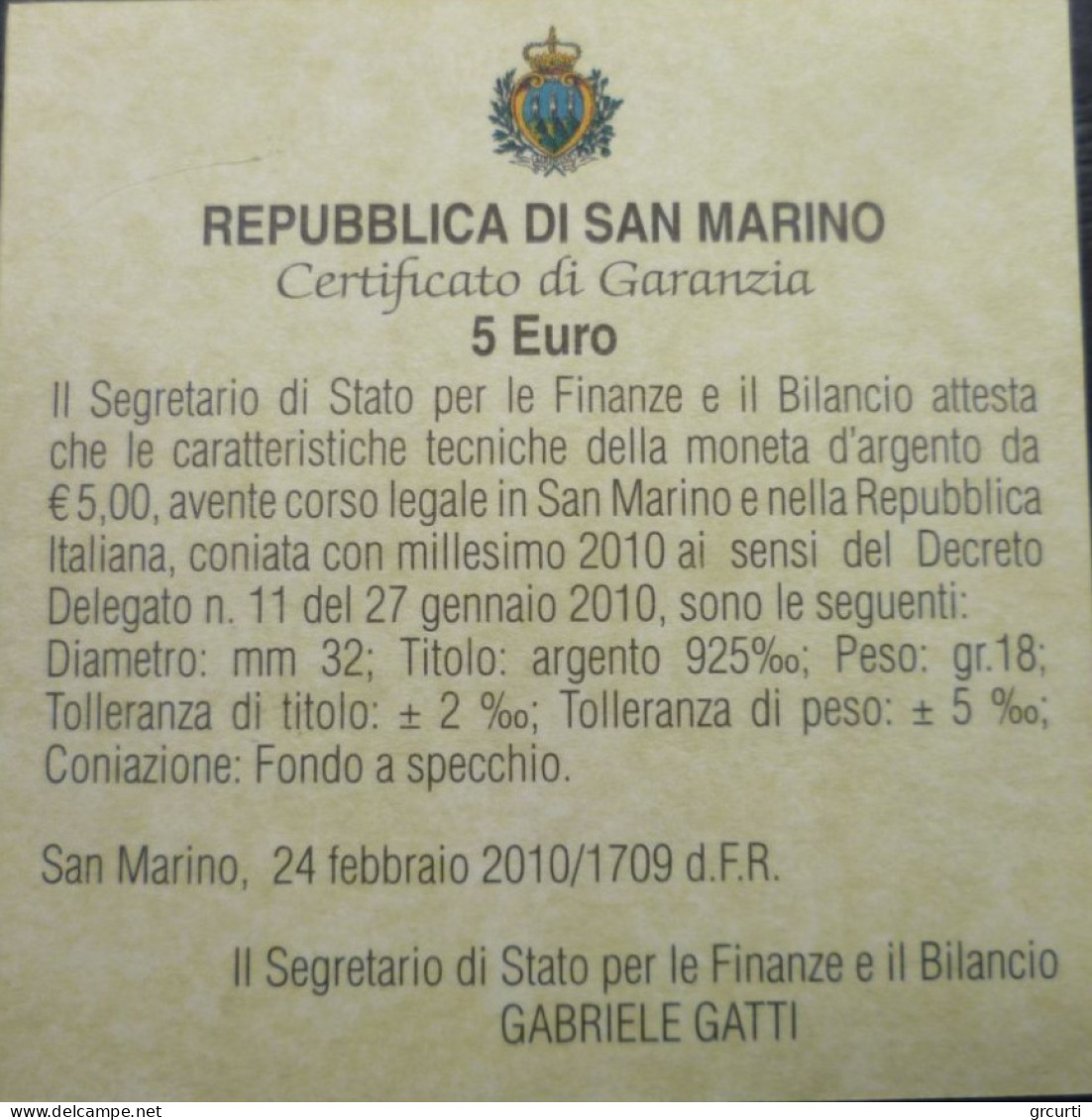 San Marino - 5 Euro 2010 - Expo "Shangai 2010" - KM# 495 - San Marino