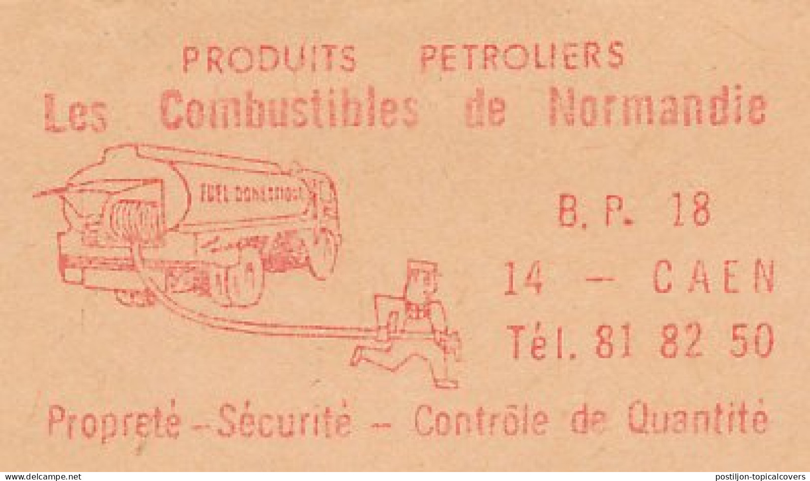 Meter Cover France 1968 Tank Truck - Other & Unclassified