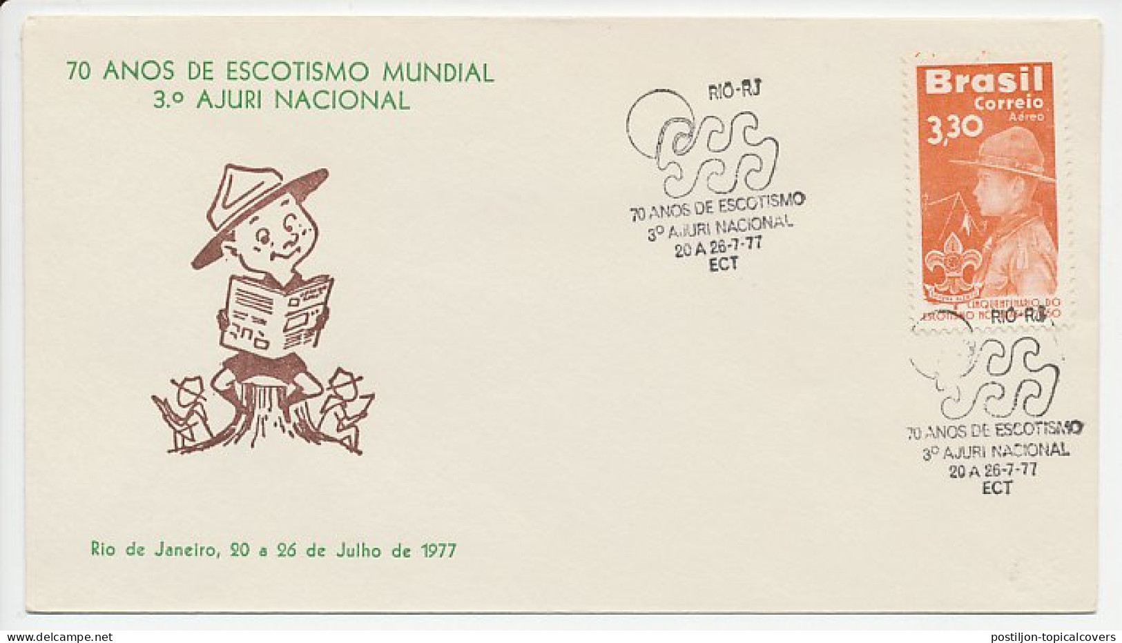 Cover / Postmark Brazil 1977 Scouting - Autres & Non Classés