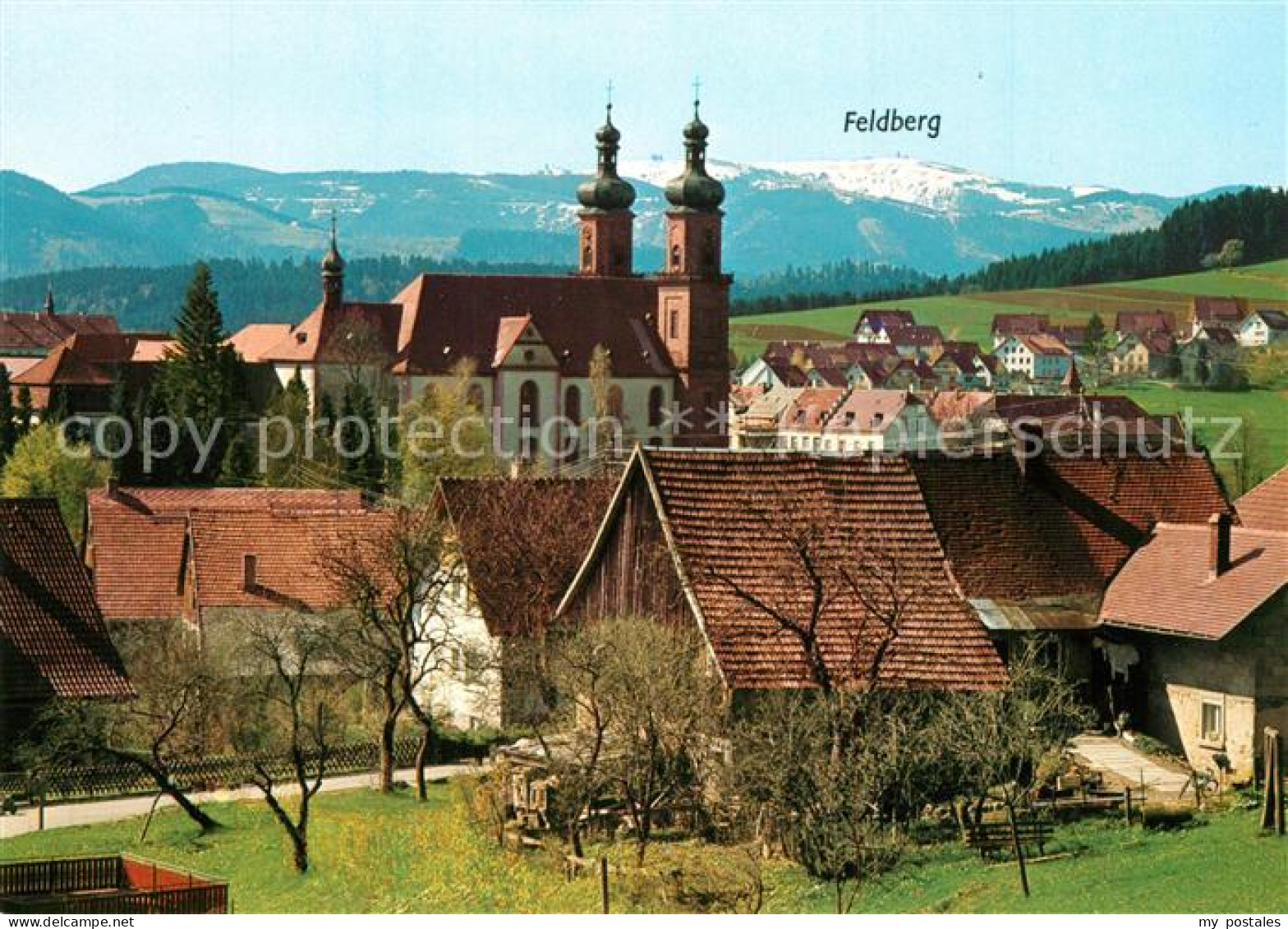 73265869 St Peter Schwarzwald Ortsansicht Mit Kirche Blick Zum Feldberg St Peter - St. Peter