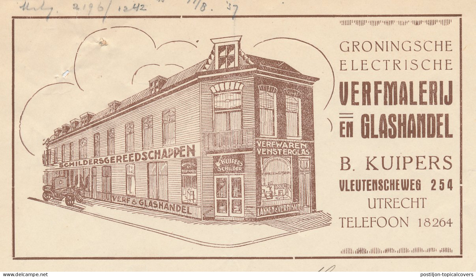 Nota Utrecht 1934 - Groningsche Verfmalerij - Glashandel - Netherlands