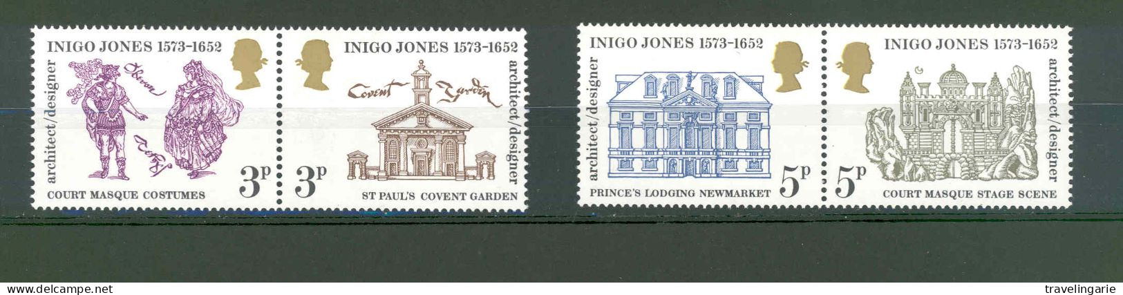 Great Britain 1973 Inigo Jones Architect And Designer Se-tenant Pairs MNH ** - Unused Stamps
