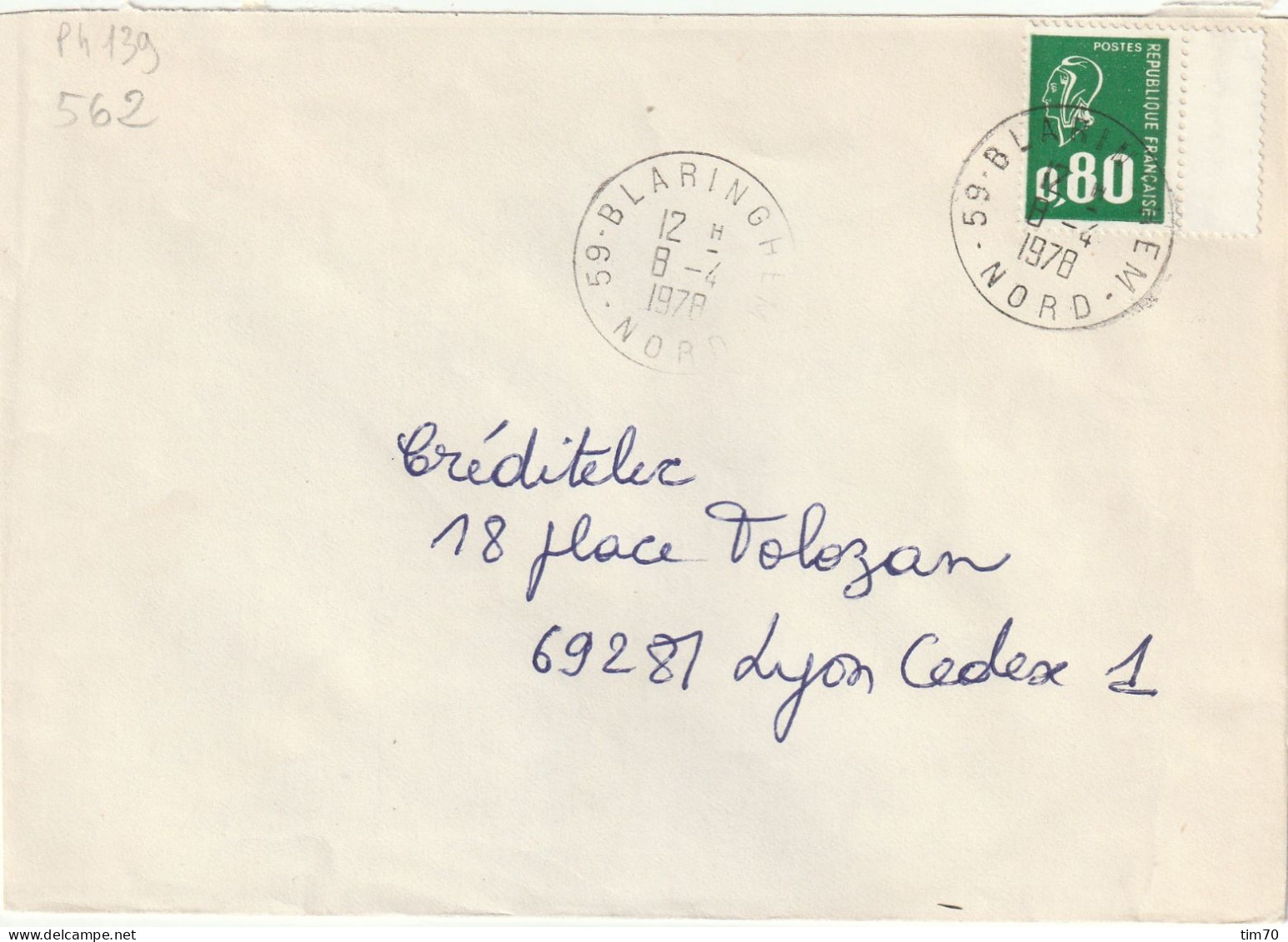 CAD  / N°  1891   59 - BLANRINGHEM - NORD - Manual Postmarks