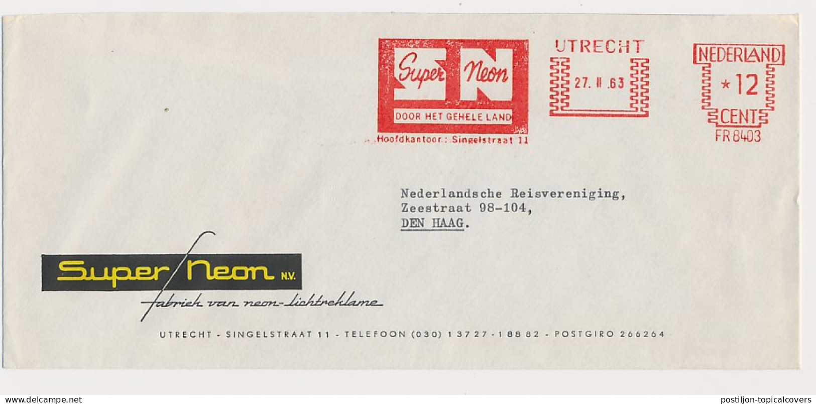 Meter Cover Netherlands 1963 Super Neon - Neon Sign - Utrecht - Elektrizität