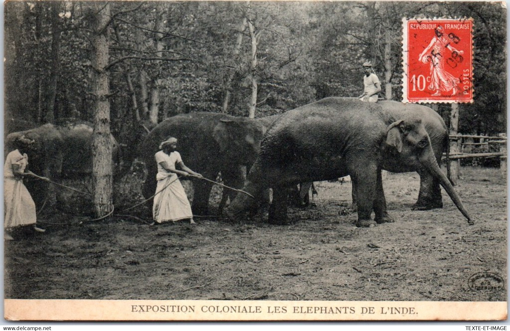 75 PARIS - Expo Coloniale, Elephants Indiens Au Travail - Tentoonstellingen