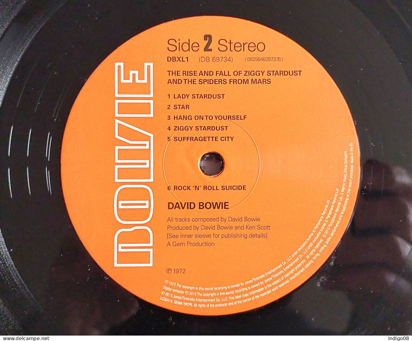 LP 33 tours David Bowie The Rise and Fall of Ziggy Stardust and the Spiders from Mars réédition 2016
