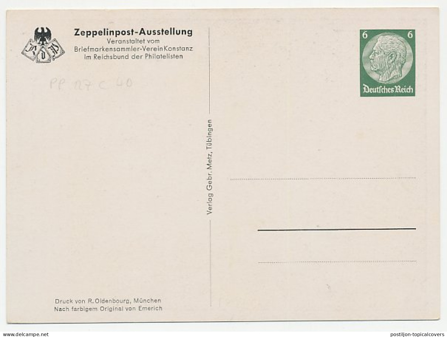 Postal Stationery Germany 1938 Zeppelin Mail Exhibition Konstanz - Other & Unclassified