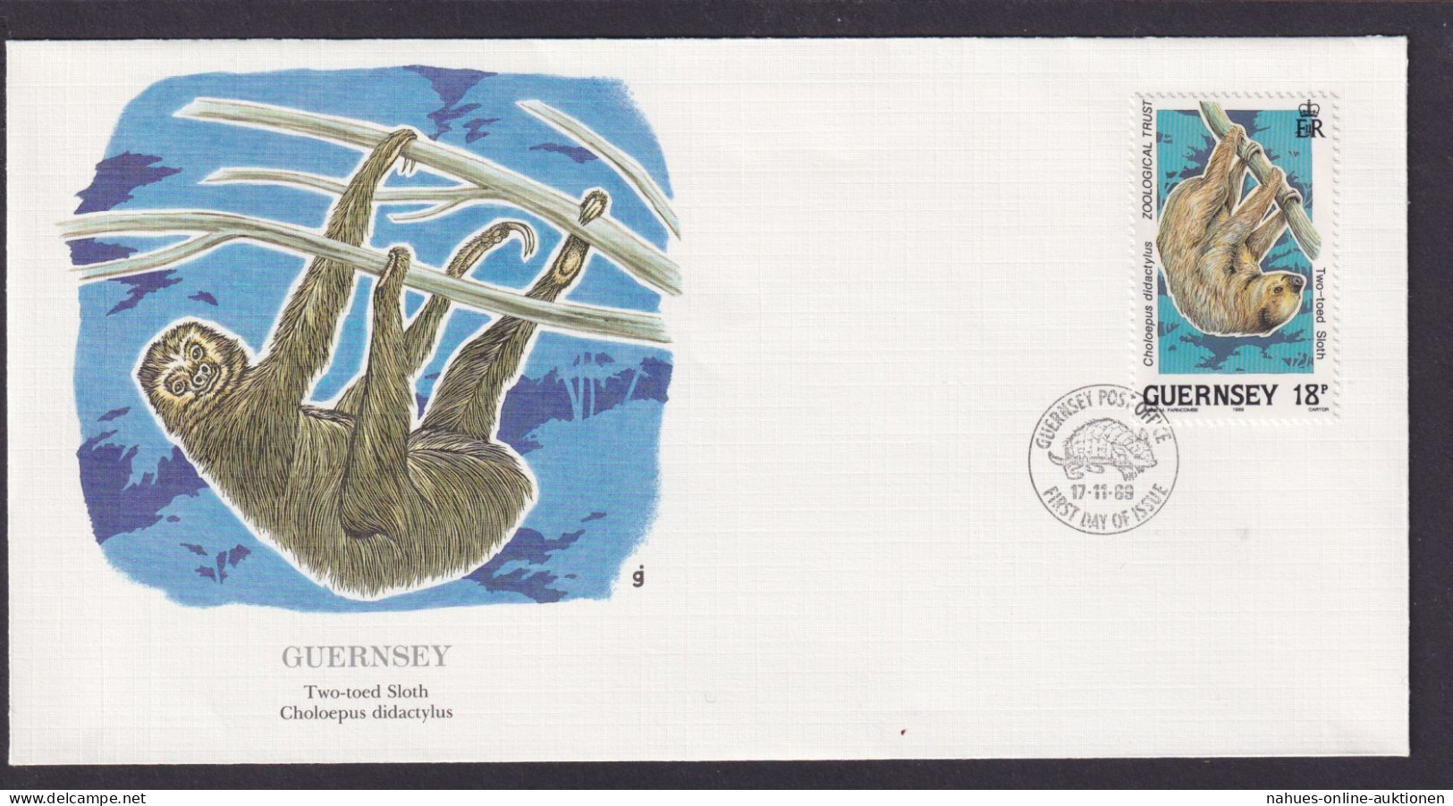 Guernsey Kanalinseln Großbritannien Fauna Faultier Schöner Künstler Brief - Guernsey