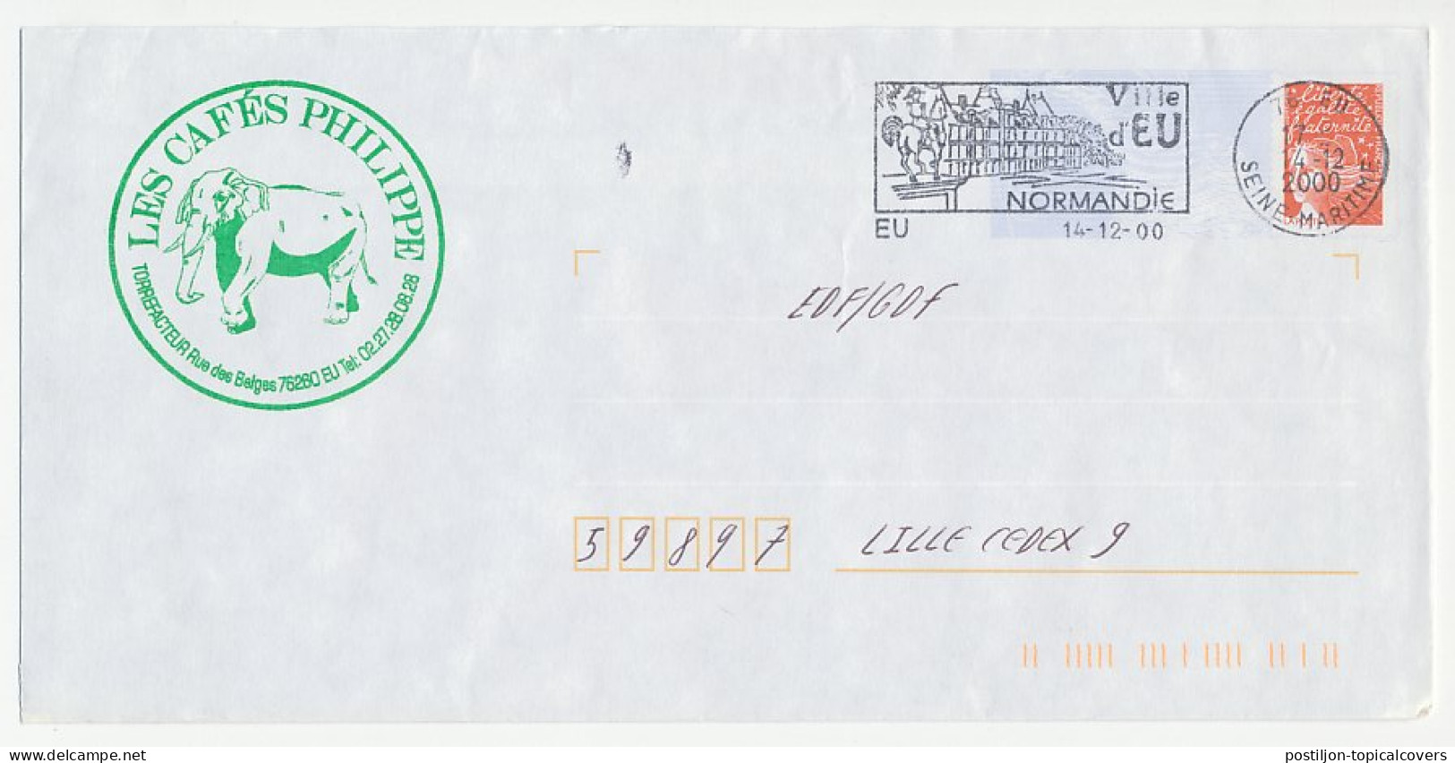 Postal Stationery / PAP France 2000 Elephant - Otros & Sin Clasificación