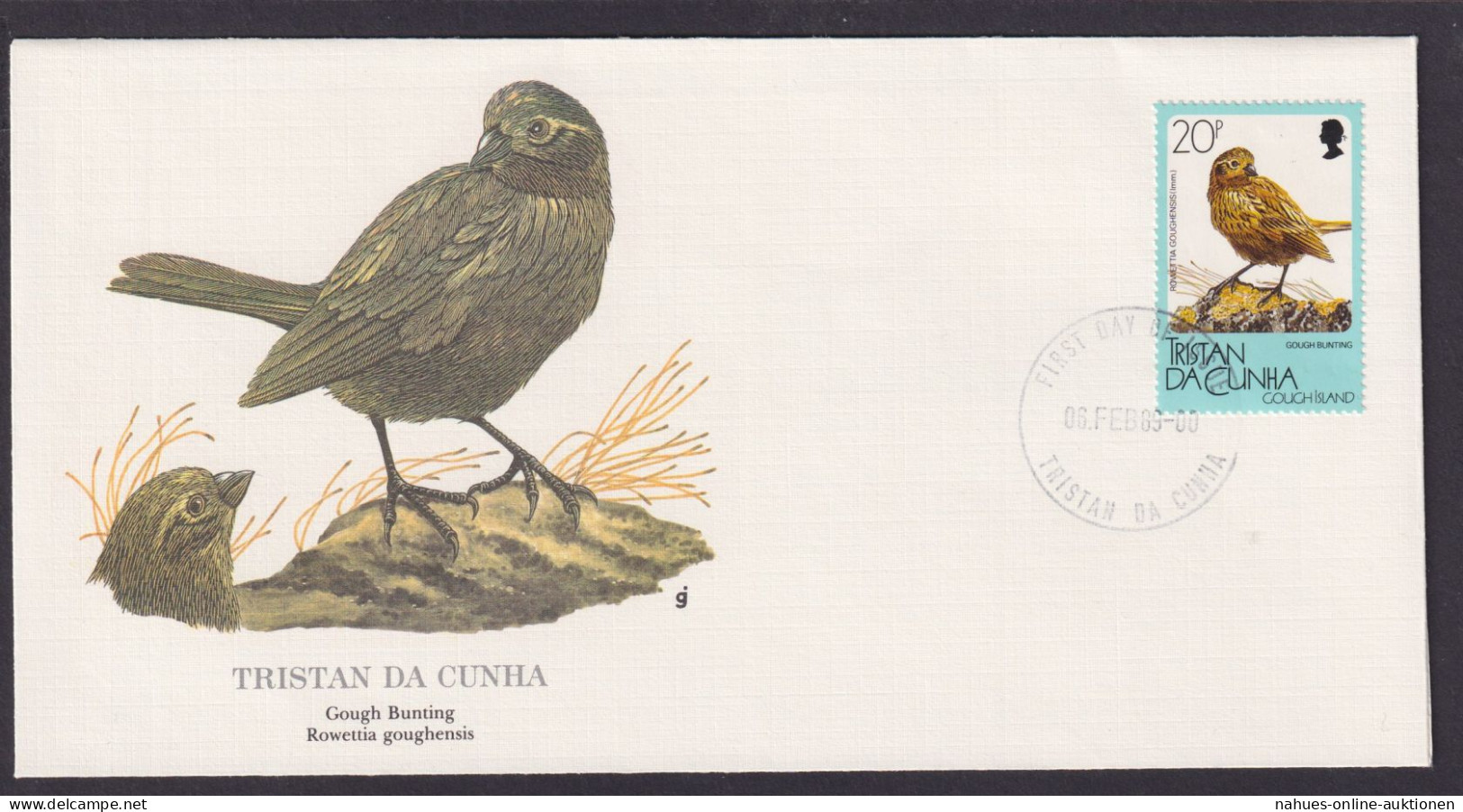 Tristan Da Cunha Atlantischer Ozean Inselguppe Fauna Vögel Gaugh Ammer Brief - Verzamelingen (in Albums)
