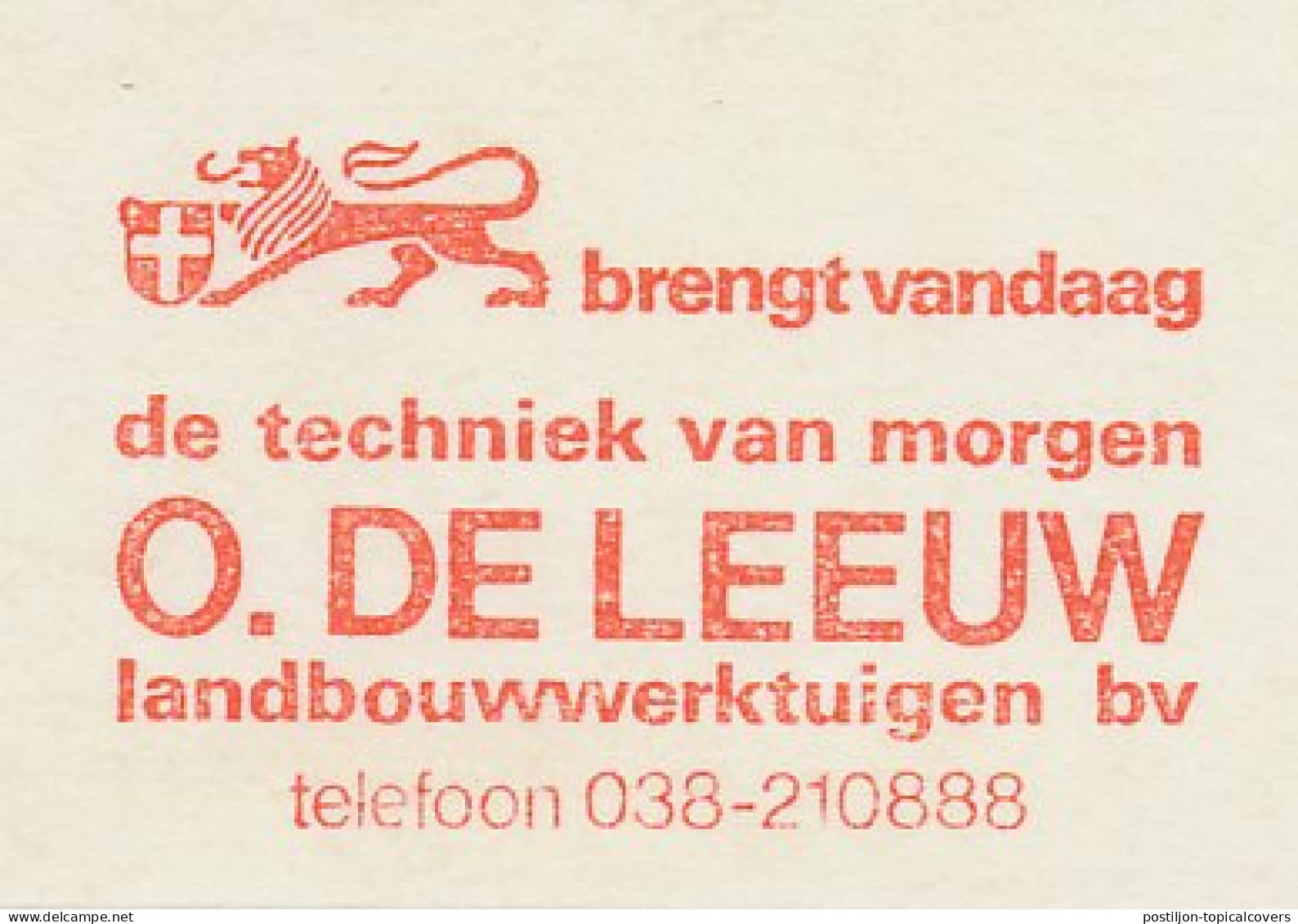 Meter Cut Netherlands 1988 Coat Of Arms - Lion - Other & Unclassified
