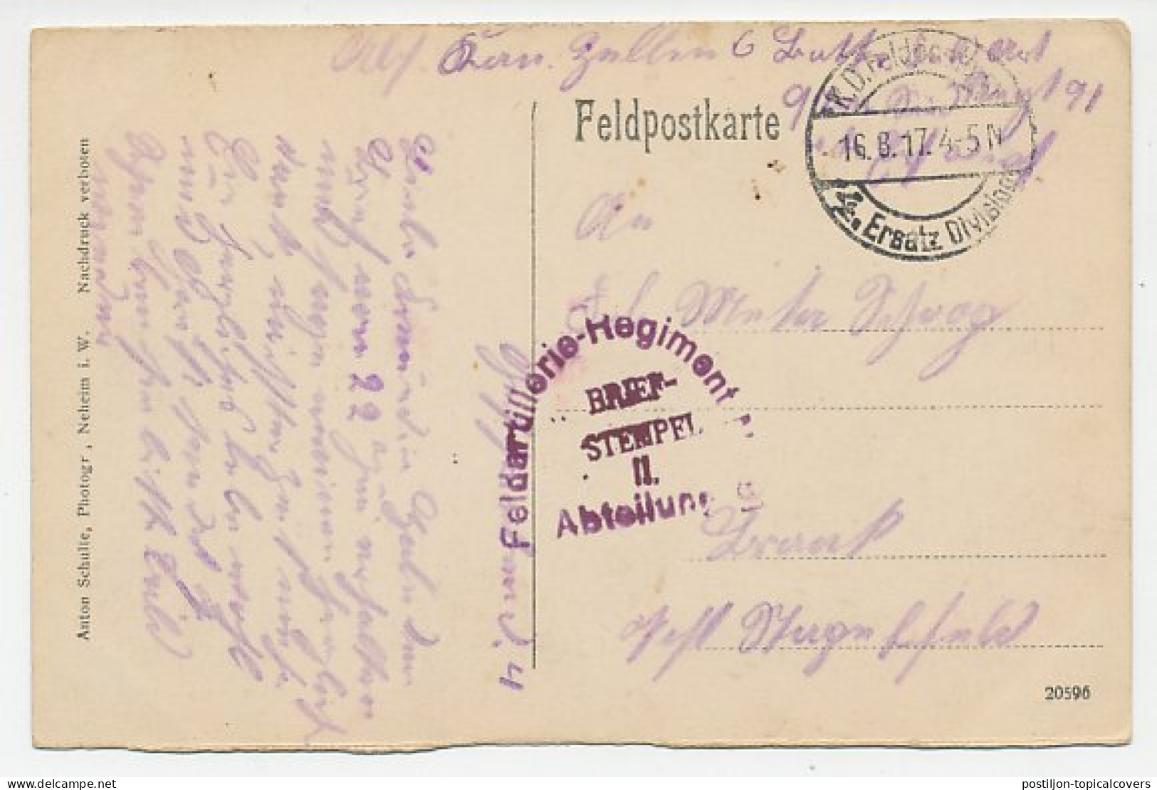 Fieldpost Postcard Germany / Belgium 1917 War Violence - Merckem - WWI - Guerre Mondiale (Première)