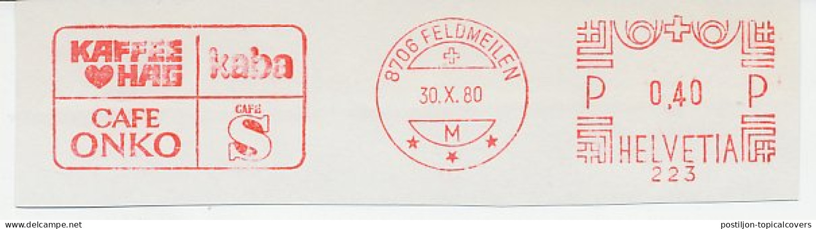 Meter Cut Switzerland 1980 Coffee - Hag - Onko - Altri & Non Classificati