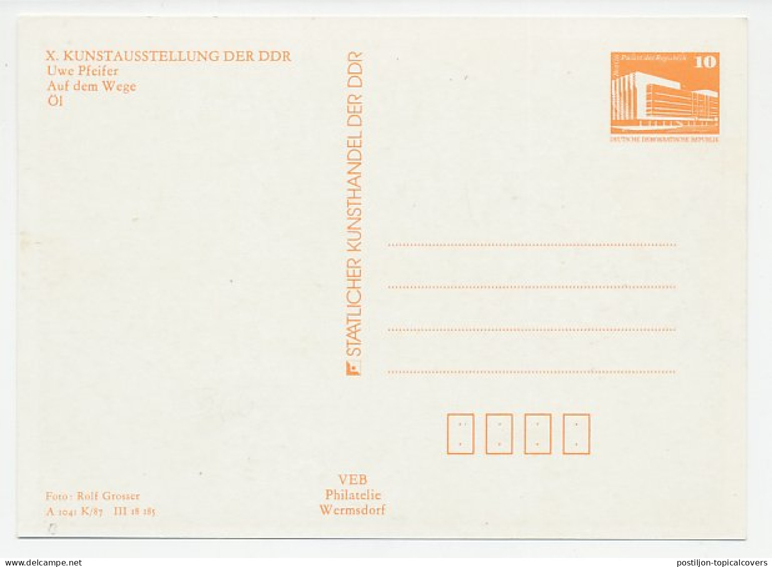 Postal Stationery Germany / DDR Clown - Nude Woman - Uwe Pfeifer - Painter - Circo