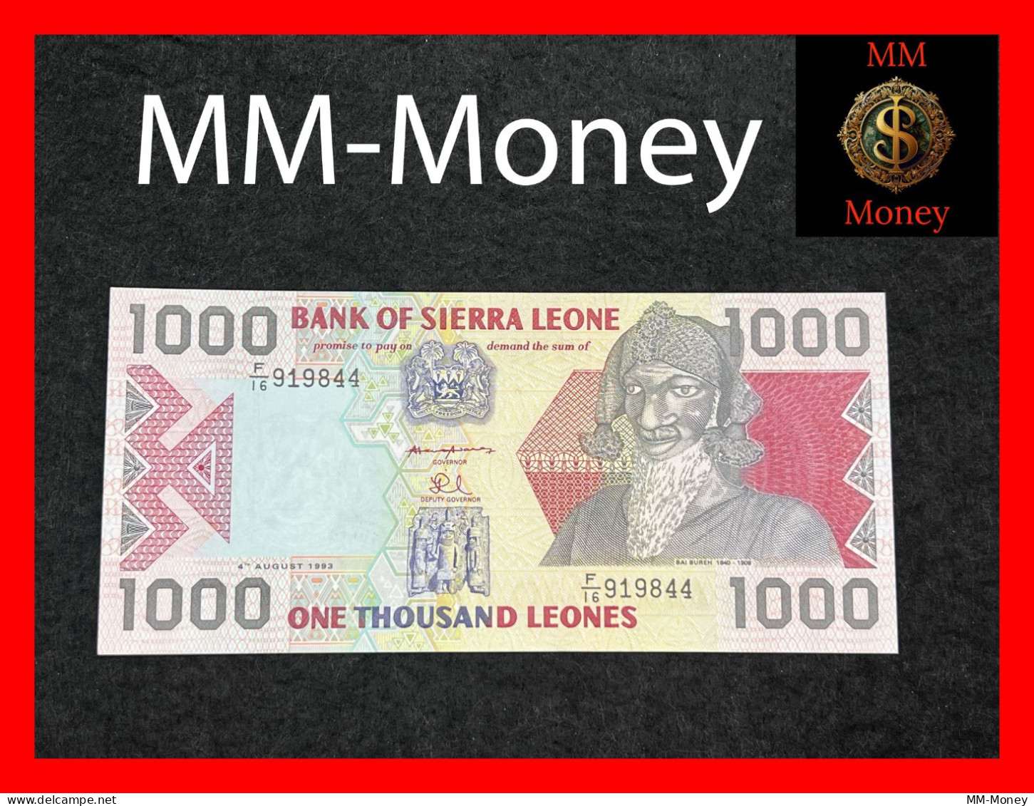 SIERRA LEONE 1.000 1000 Leones  4.8.1993   P. 20  *first Date*    UNC - Sierra Leona