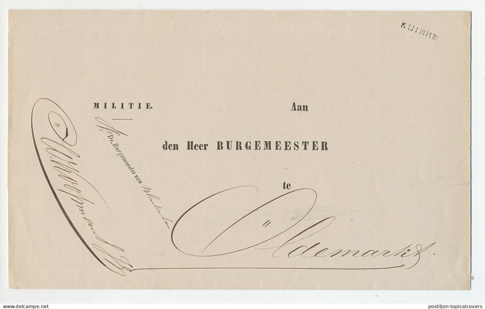 Naamstempel Kuinre 1877 - Lettres & Documents