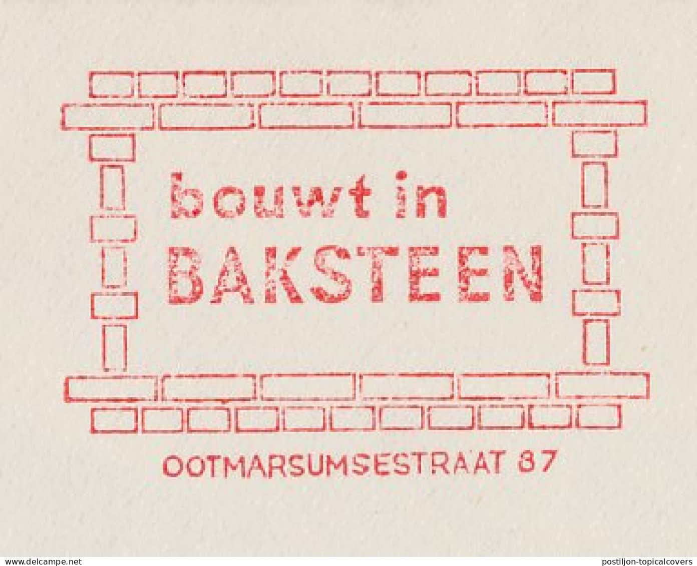 Meter Cover Netherlands 1962 Builds In Brick - Almelo - Sonstige & Ohne Zuordnung