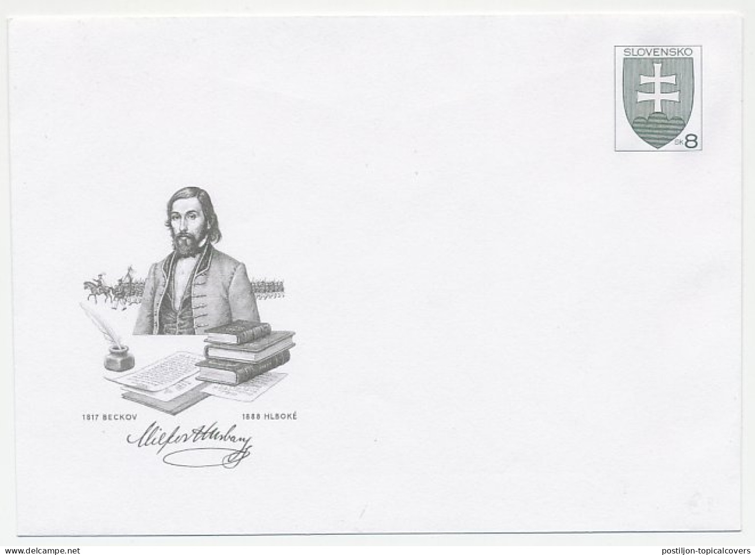 Postal Stationery Slovakia Jozef Miloslav Hurban - Book  - Ecrivains