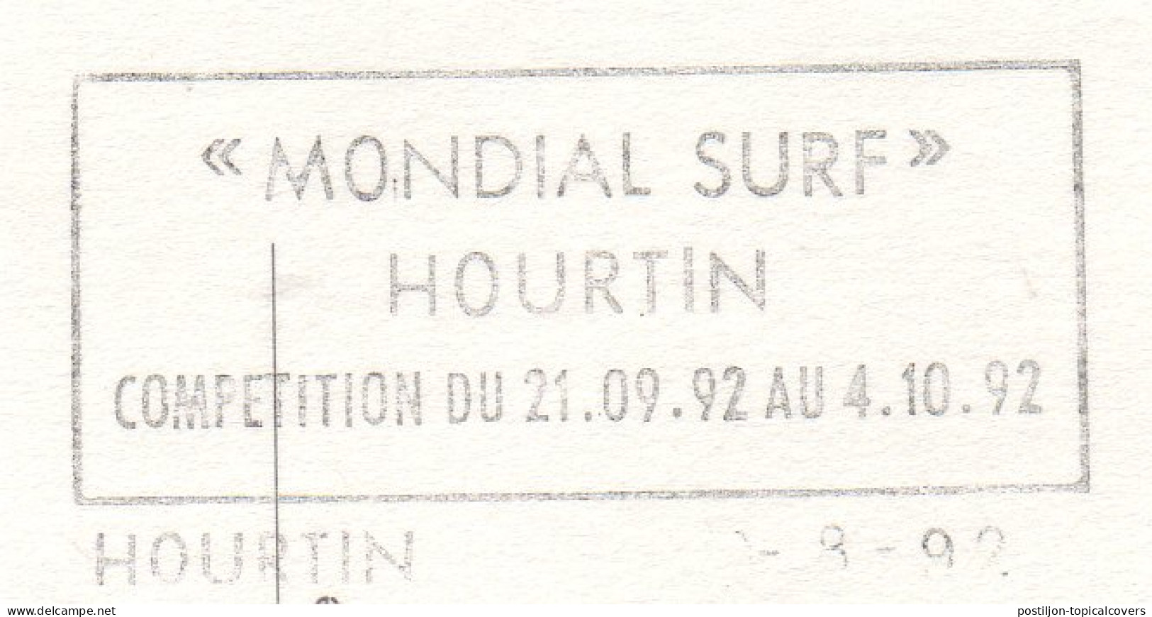Postcard / Postmark France 1992 World Surfing Competition - Autres & Non Classés