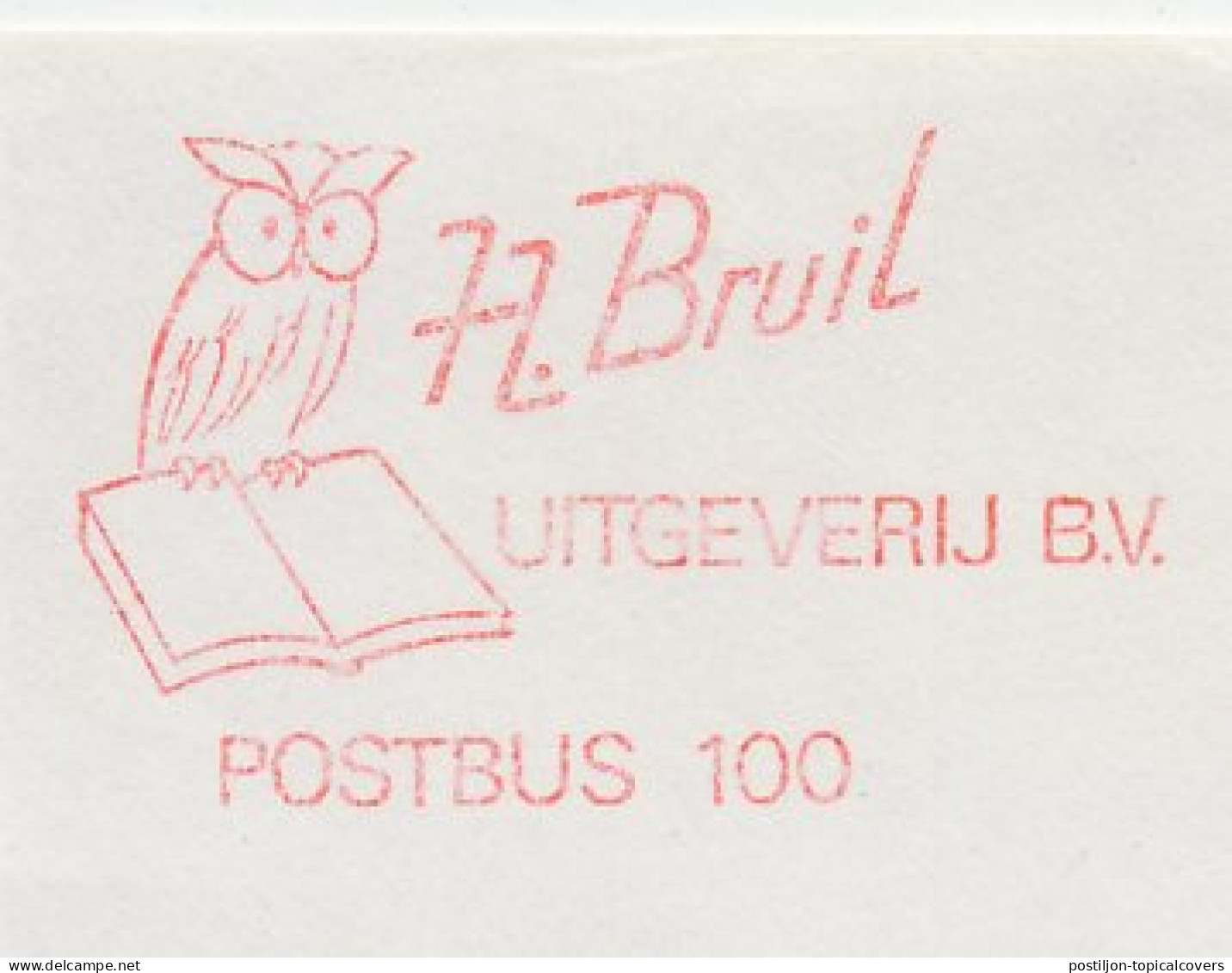 Meter Cut Netherlands 1977 Bird - Owl - Book - Otros & Sin Clasificación