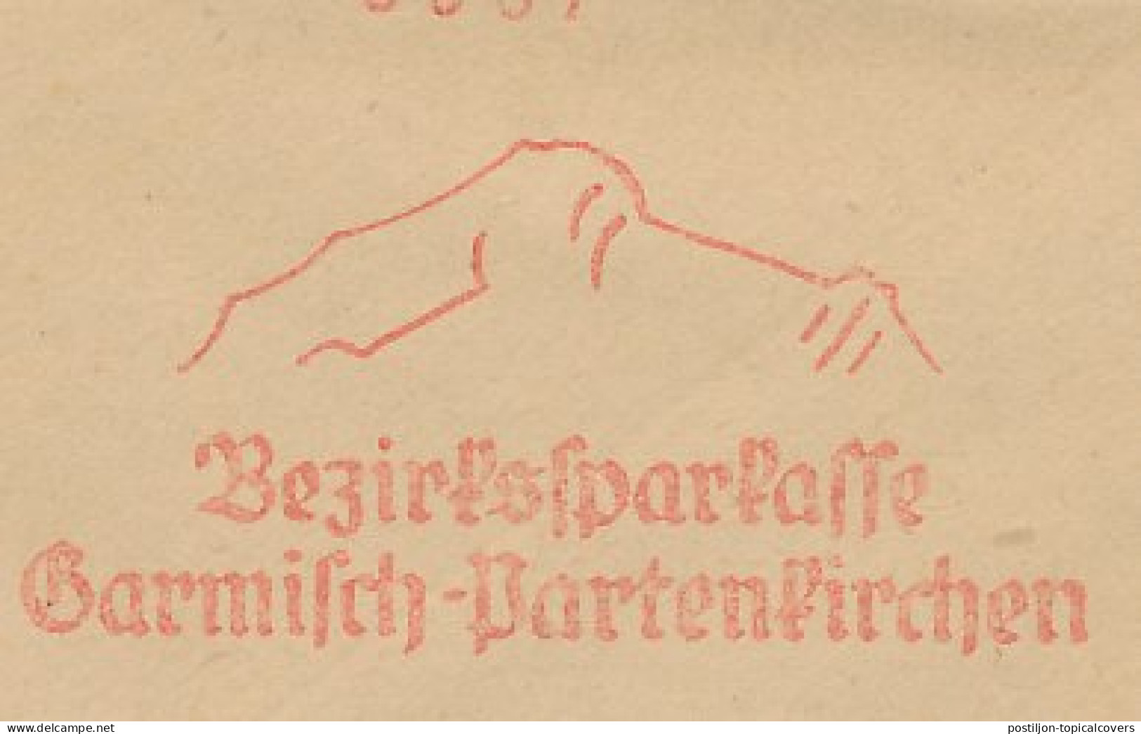Meter Cover Deutsche Reichspost / Germany 1937 Garmisch Partenkirchen - Mountain - Savings Bank - Invierno