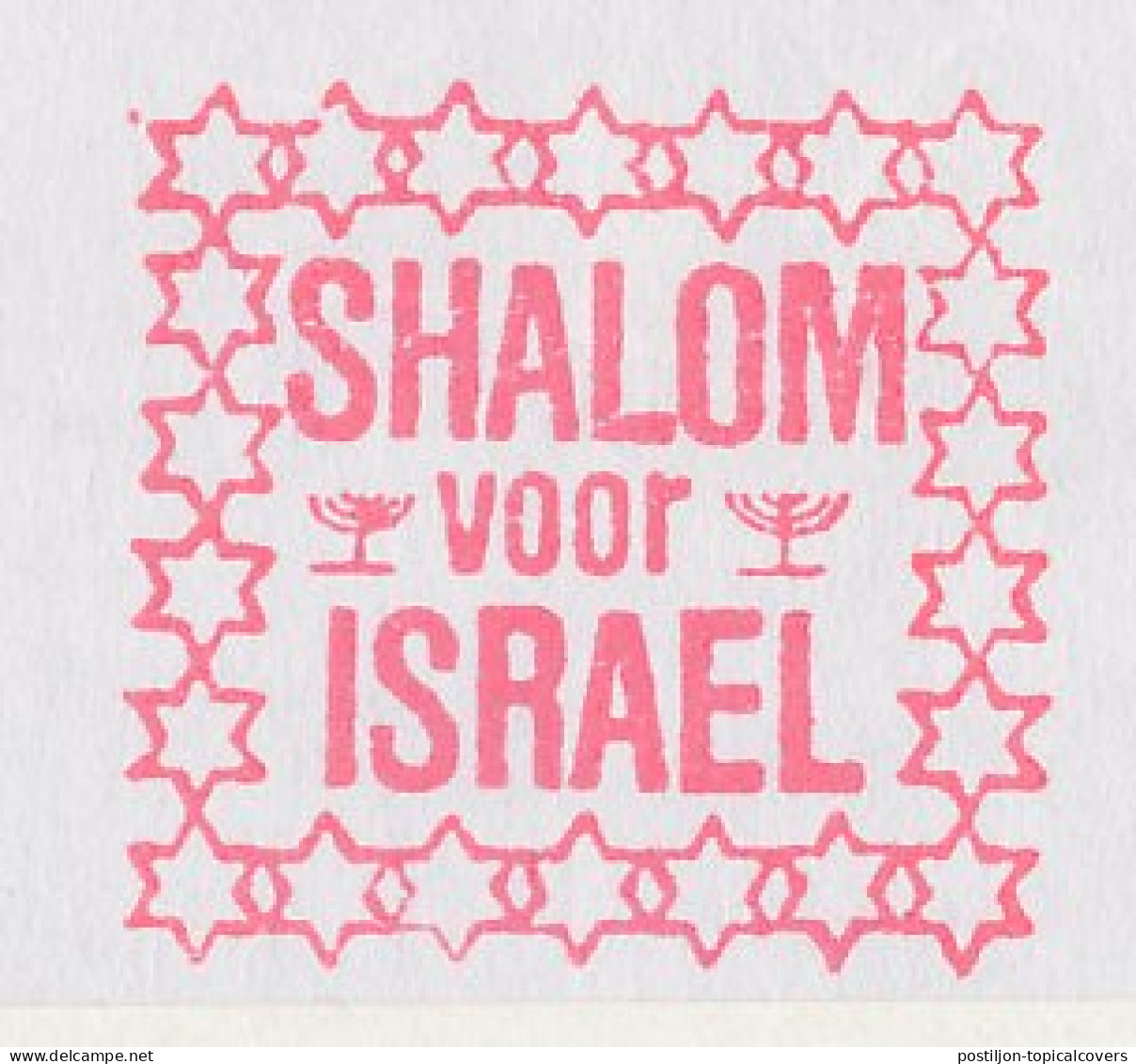Meter Cover Netherlands 1990 Shalom For Israel - Embassy Of Israel - The Hague - Non Classificati