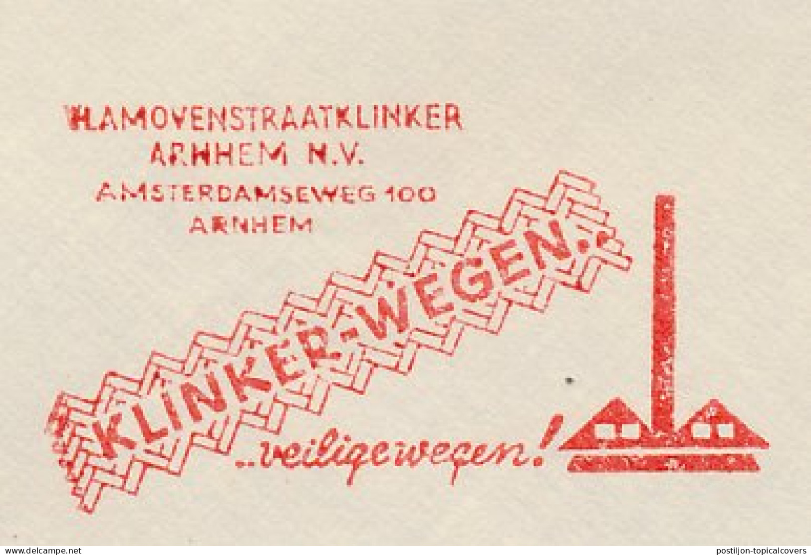 Meter Cover Netherlands 1958 Clinker Bricks - Clinker Roads - Arnhem - Autres & Non Classés