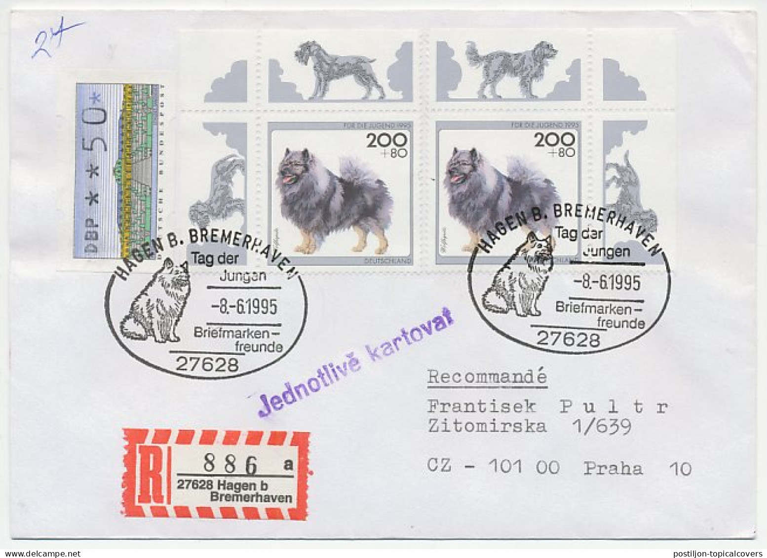 Registered Cover / Postmark Germany 1995 Dog - Altri & Non Classificati