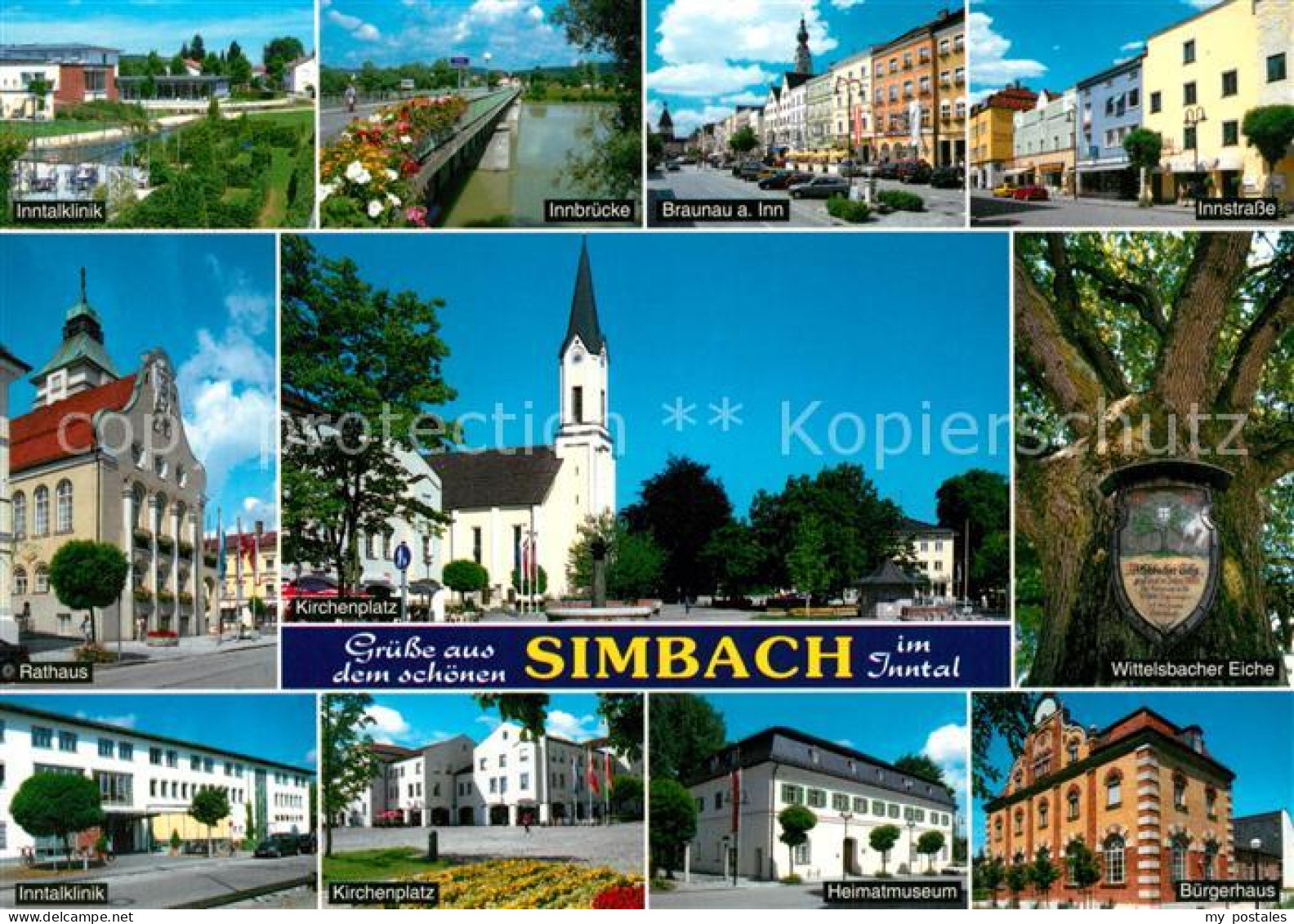 73265753 Simbach Inn Inntalklinik Innbruecke Innstrasse Wittelsbacher Eiche Kirc - Simbach