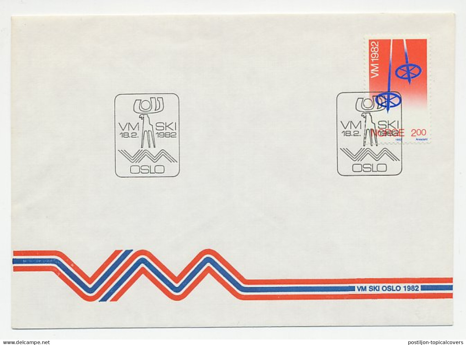Cover / Postmark Norway 1982 Skiing - Inverno