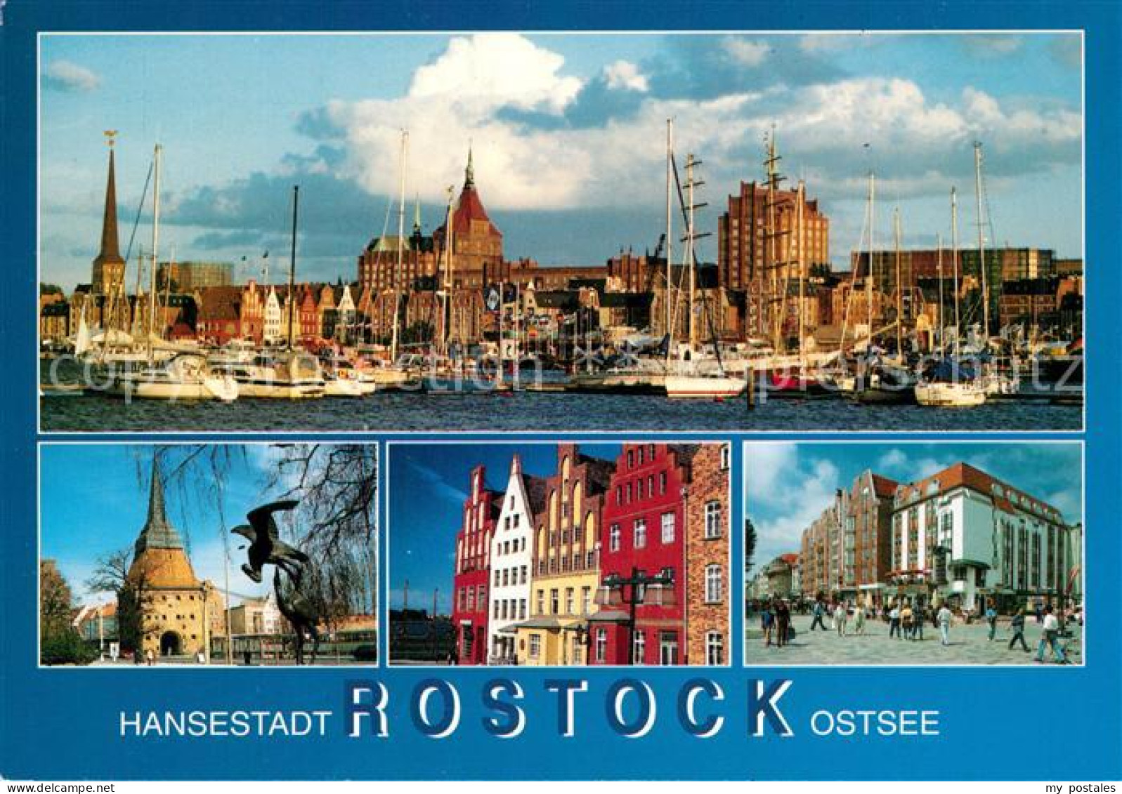 73265739 Rostock Mecklenburg-Vorpommern Hafen Segelschiffe Altstadt Turm Giebelh - Rostock