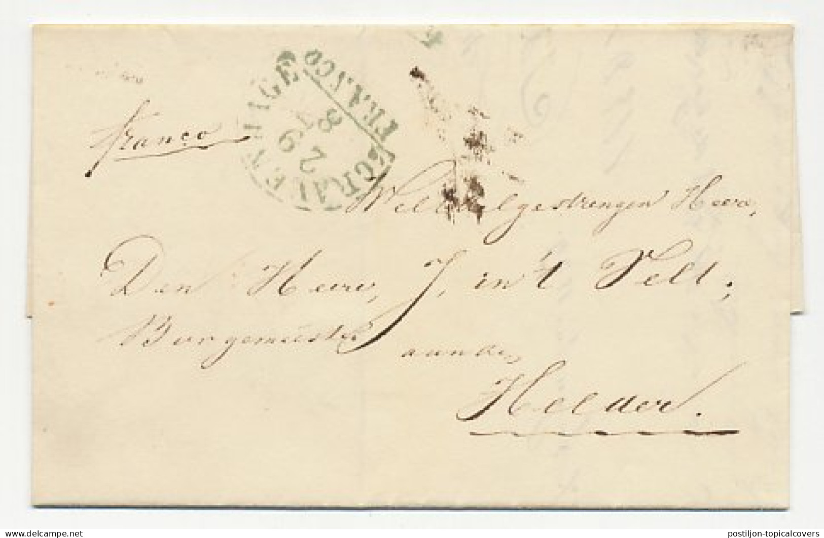 Halfrond-Francostempel Den Haag - Den Helder 1839 - ...-1852 Préphilatélie