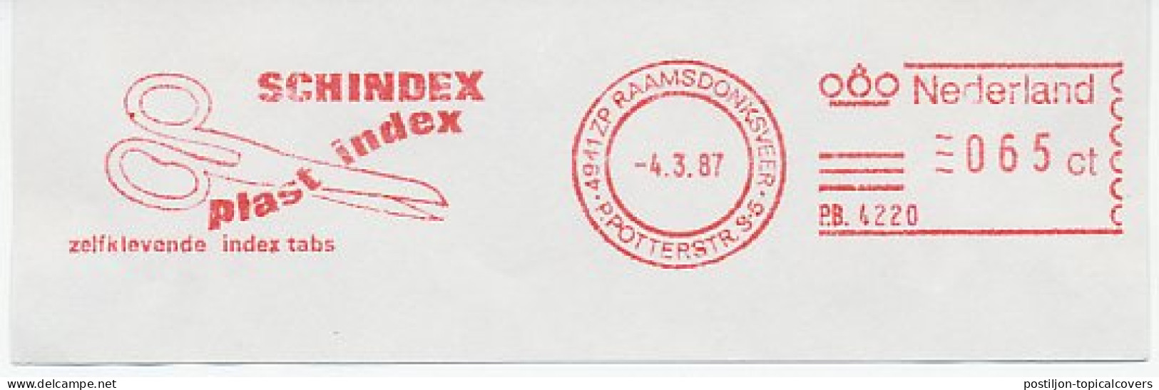Meter Cut Netherlands 1987 Scissors - Altri & Non Classificati