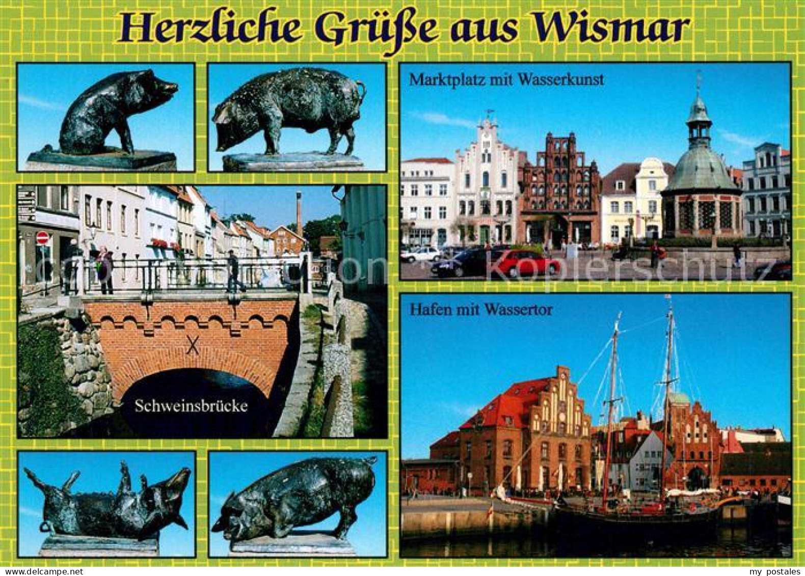 73265730 Wismar Mecklenburg Schweinsbruecke Skulpturen Marktplatz Wasserkunst Ha - Wismar