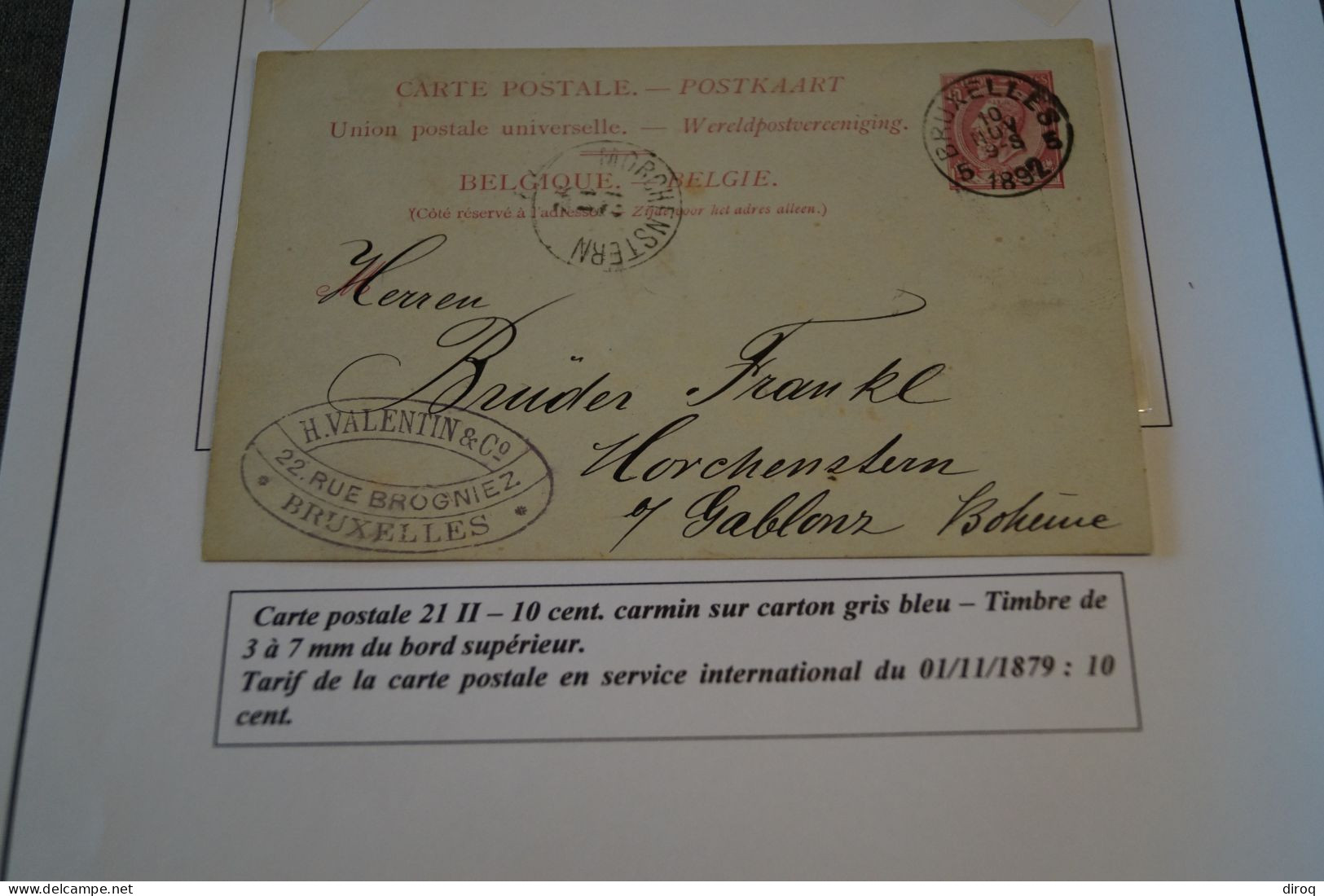 Type Leopold II ,lot De 2 Cartes,1891, Cartes N° 21 II, Pour Collection Voir Photos - Postkarten 1871-1909
