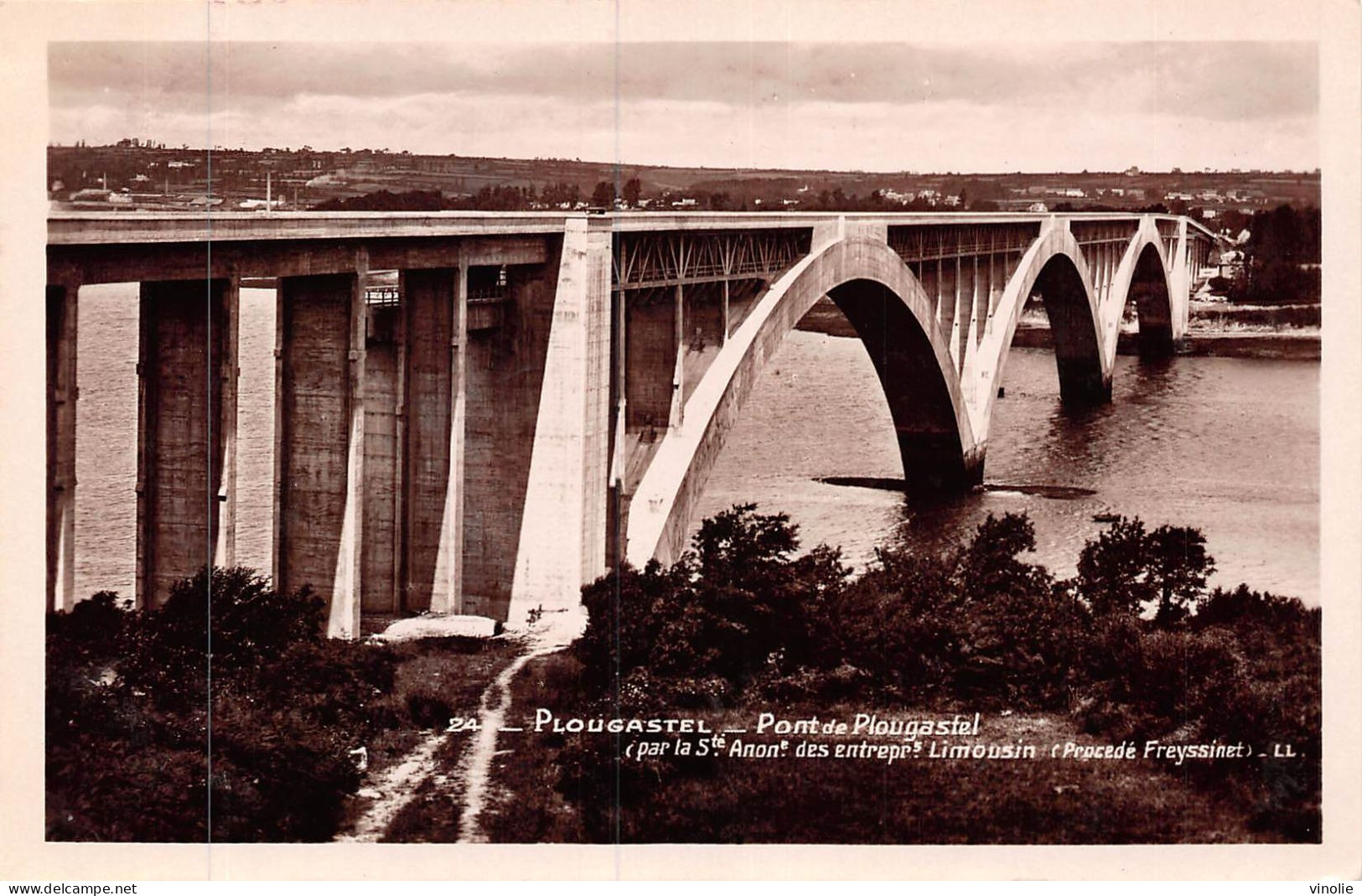 P-24-Mi-Is-1136 : PONT DE PLOUGASTEL. CIMENT ARME. ENTREPRISE FREYSSINET  DU LIMOUSIN. CREUSE - Plougastel-Daoulas