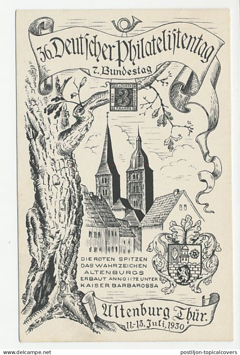 Postal Stationery Germany 1930 Philatelic Day Ultenburg Thusr - Sachsen - Emperor Barbarosa - Autres & Non Classés
