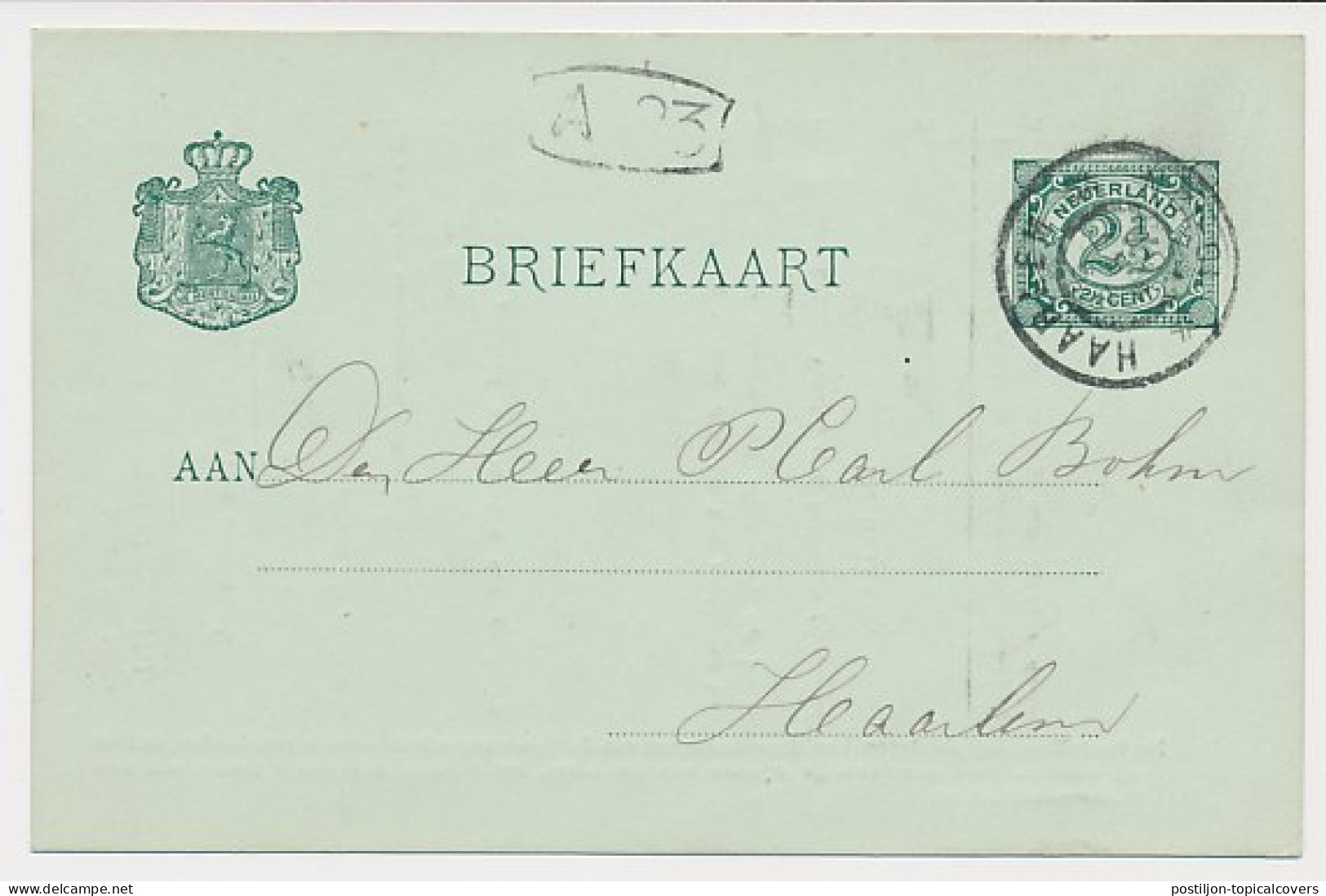 Spoorwegbriefkaart G. HYSM51 N - Locaal Te Haarlem 1900 - Entiers Postaux