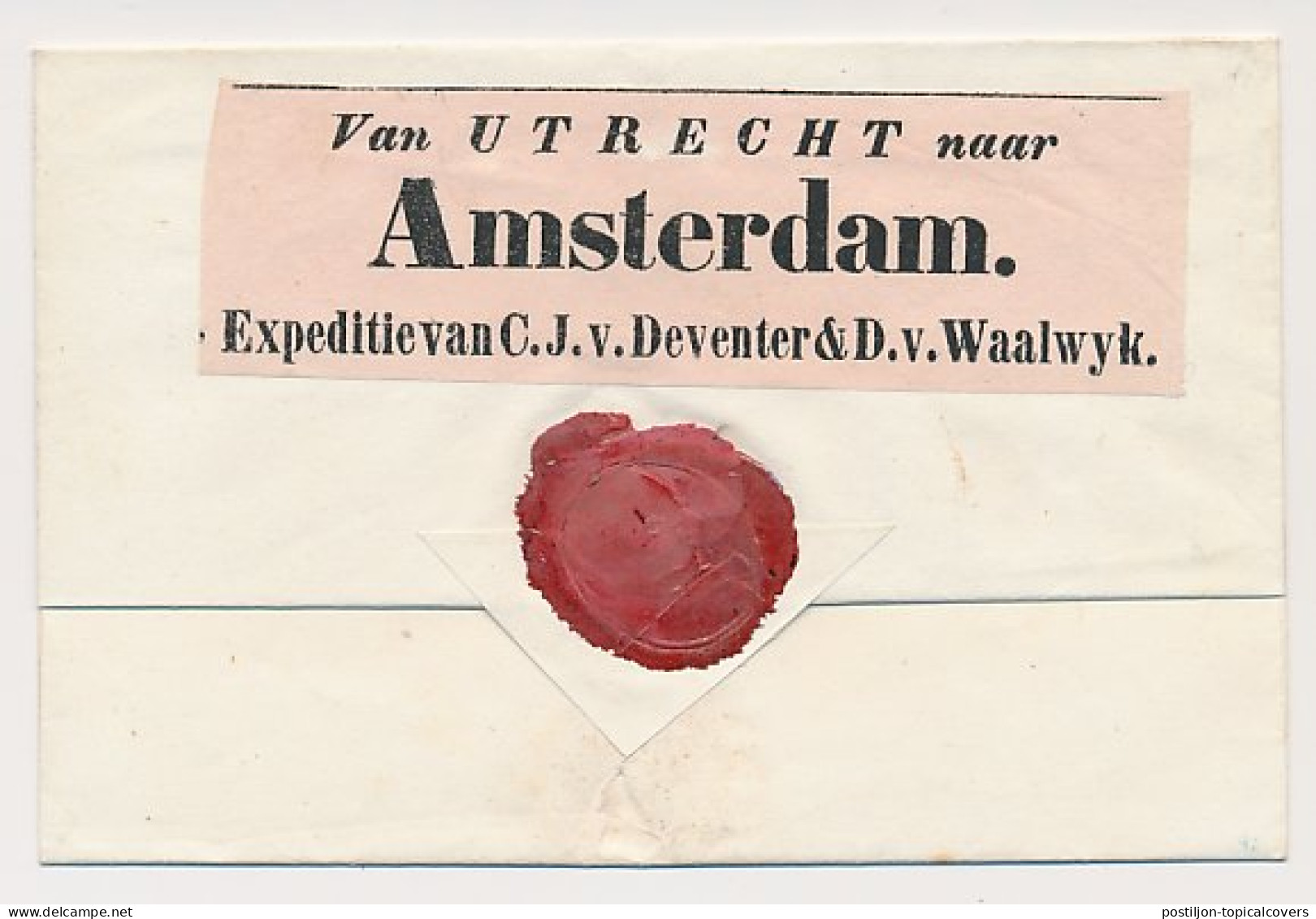 Utrecht - Amsterdam 1845 - Expeditie Van Deventer En Waalwyk - ...-1852 Préphilatélie