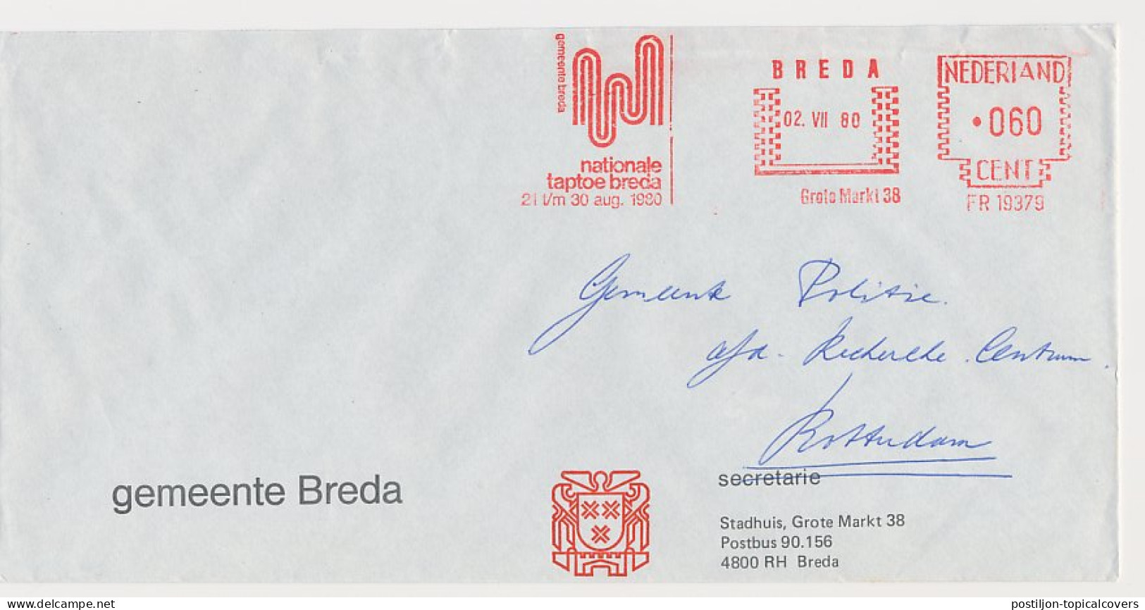 Meter Cover Netherlands 1980 TapToe Breda - Military And Musical Show - Tattoo  - Music