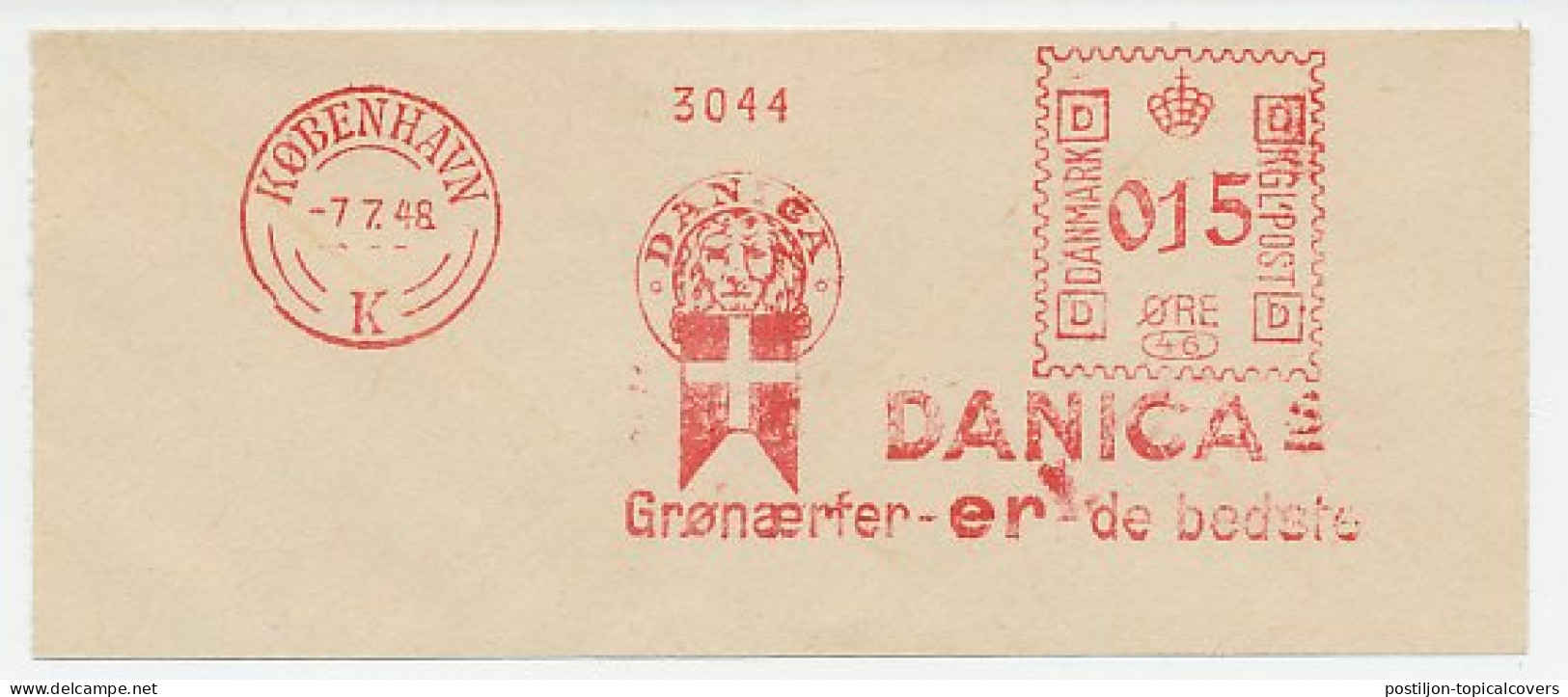 Meter Cut Denmark 1948 Lion - Danica  - Autres & Non Classés